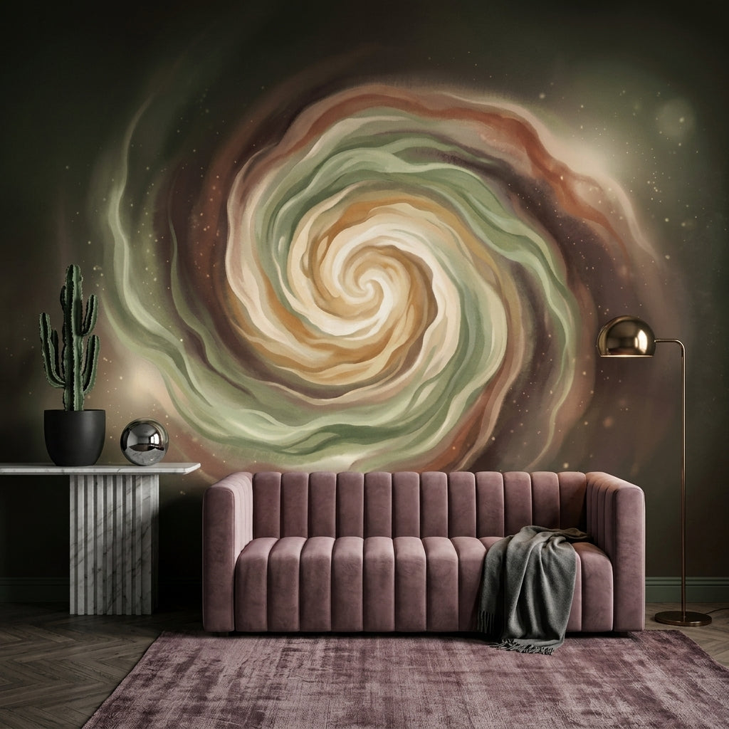 Dark Abstract Spiral Wallpaper Nebula Vortex Galaxy Swirl Removable Wall Decor