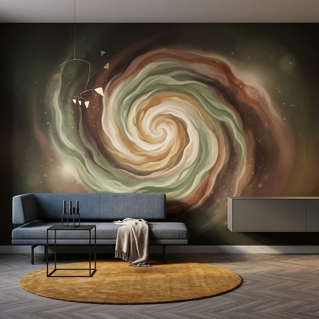 Dark Abstract Spiral Wallpaper Nebula Vortex Galaxy Swirl Removable Wall Decor
