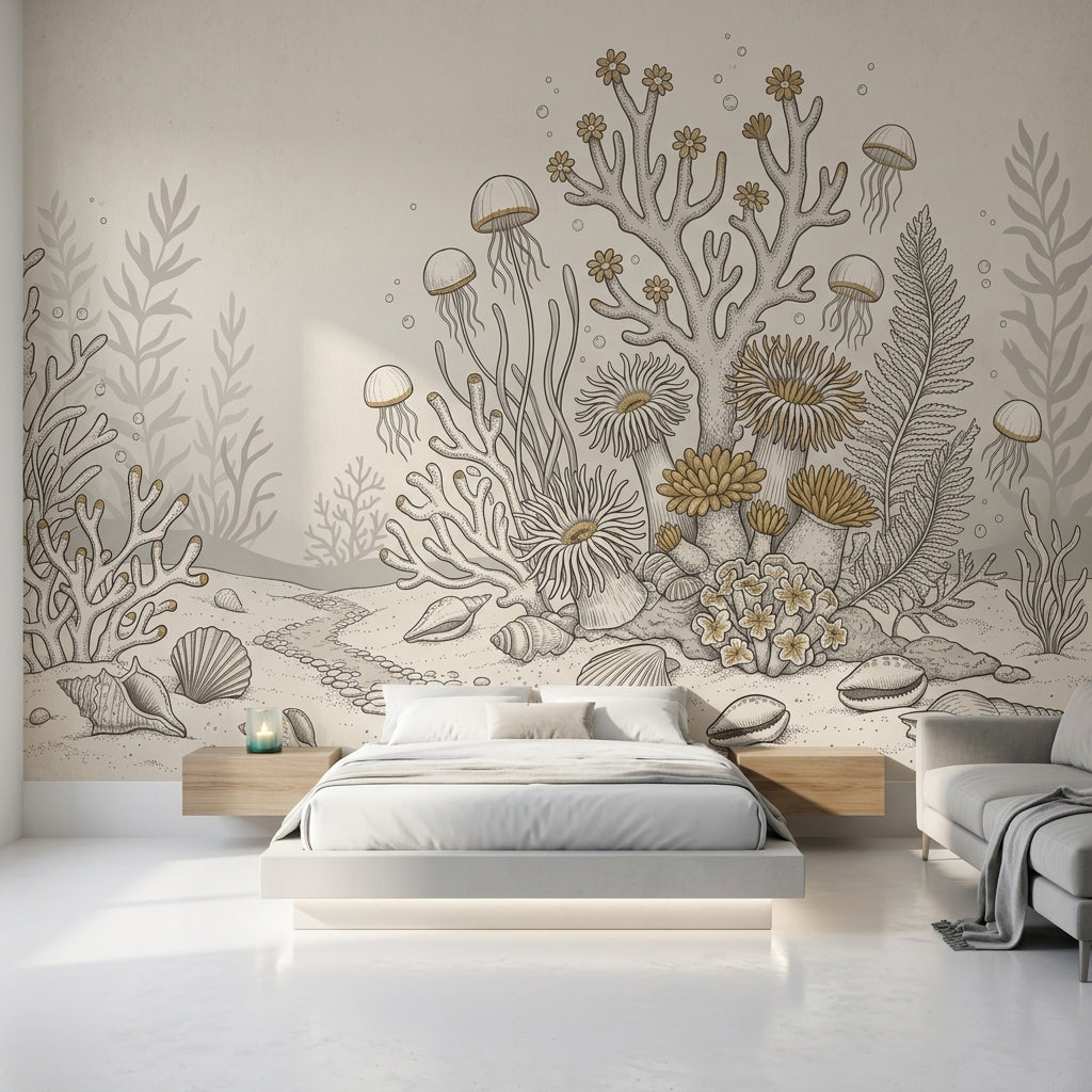 Underwater Wallpaper Coastal Coral Reef Removable Wall Decor