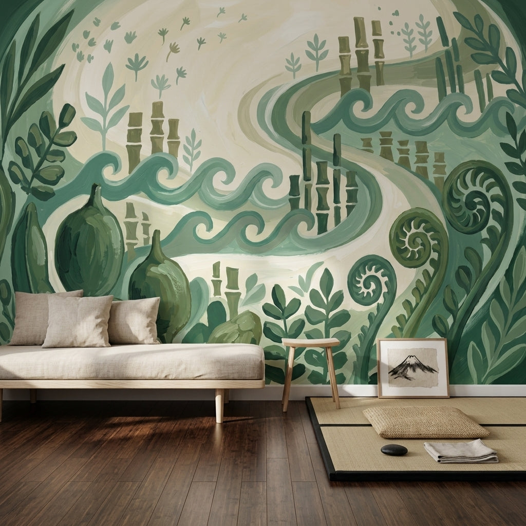 Totem Wallpaper Bamboo Fern Wall Mural