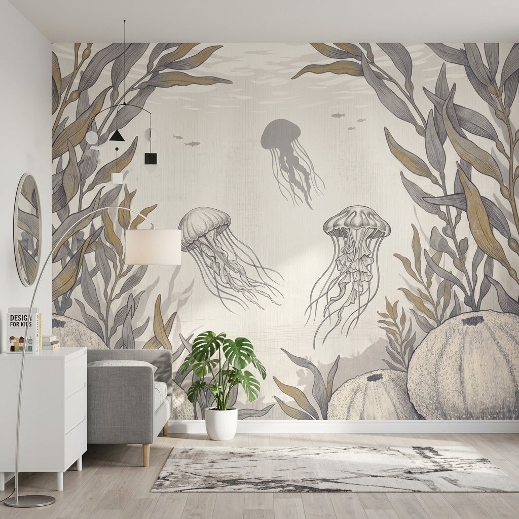 Jellyfish Wallpaper Underwater Removable Kelp Wall Decor