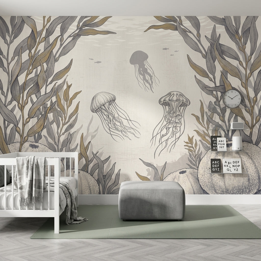 Jellyfish Wallpaper Underwater Removable Kelp Wall Decor