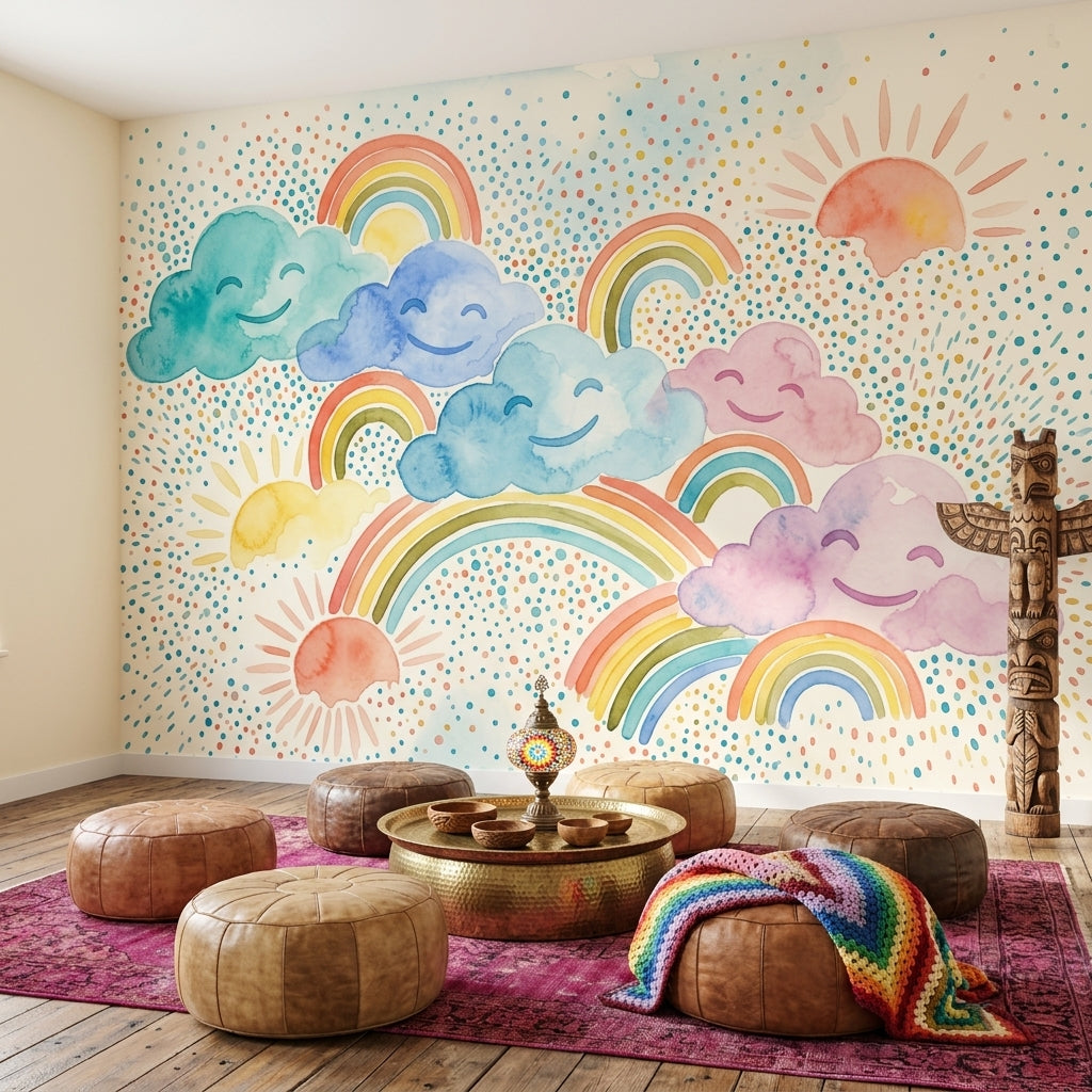 White Background Wallpaper Nursery Kids Wall Mural