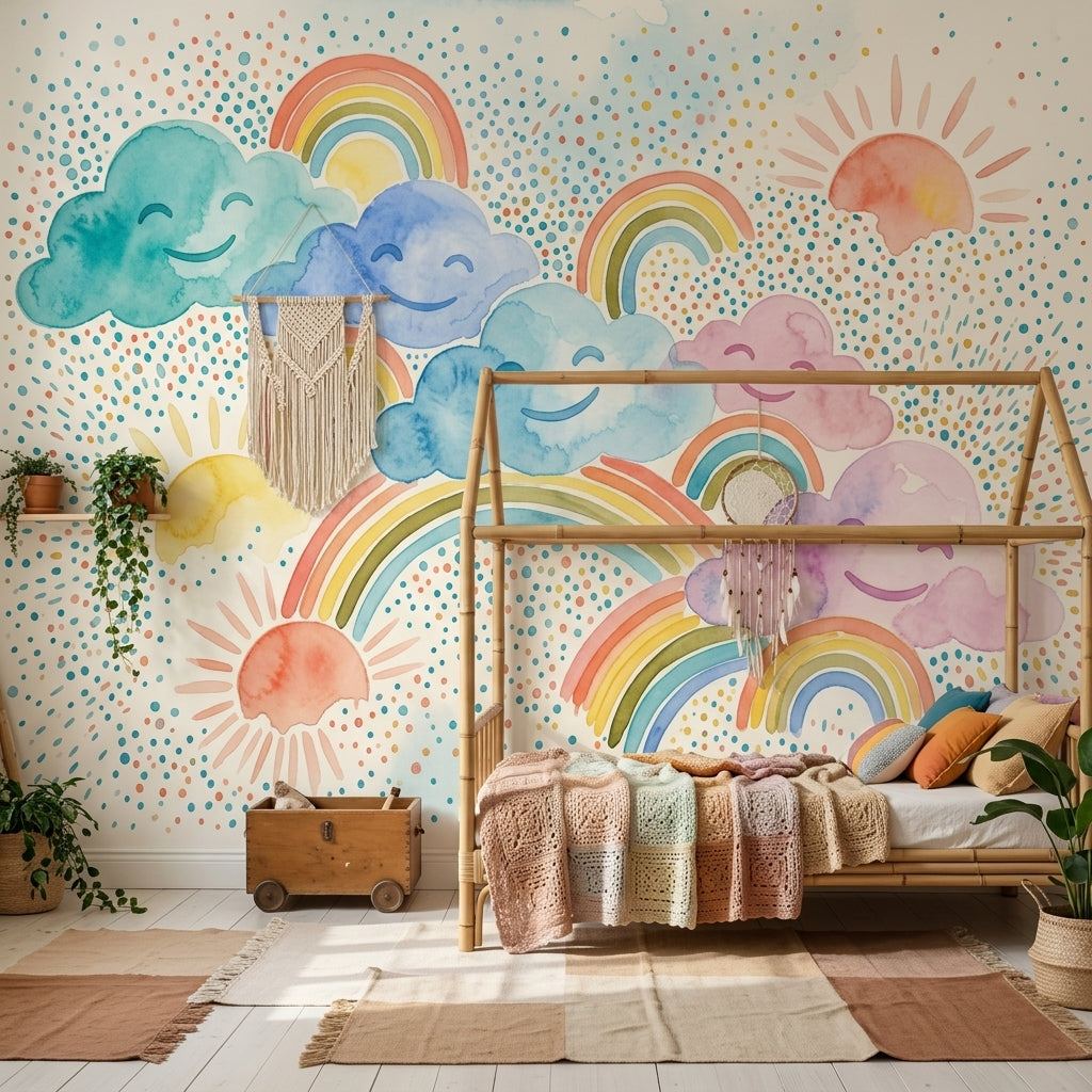 White Background Wallpaper Nursery Kids Wall Mural