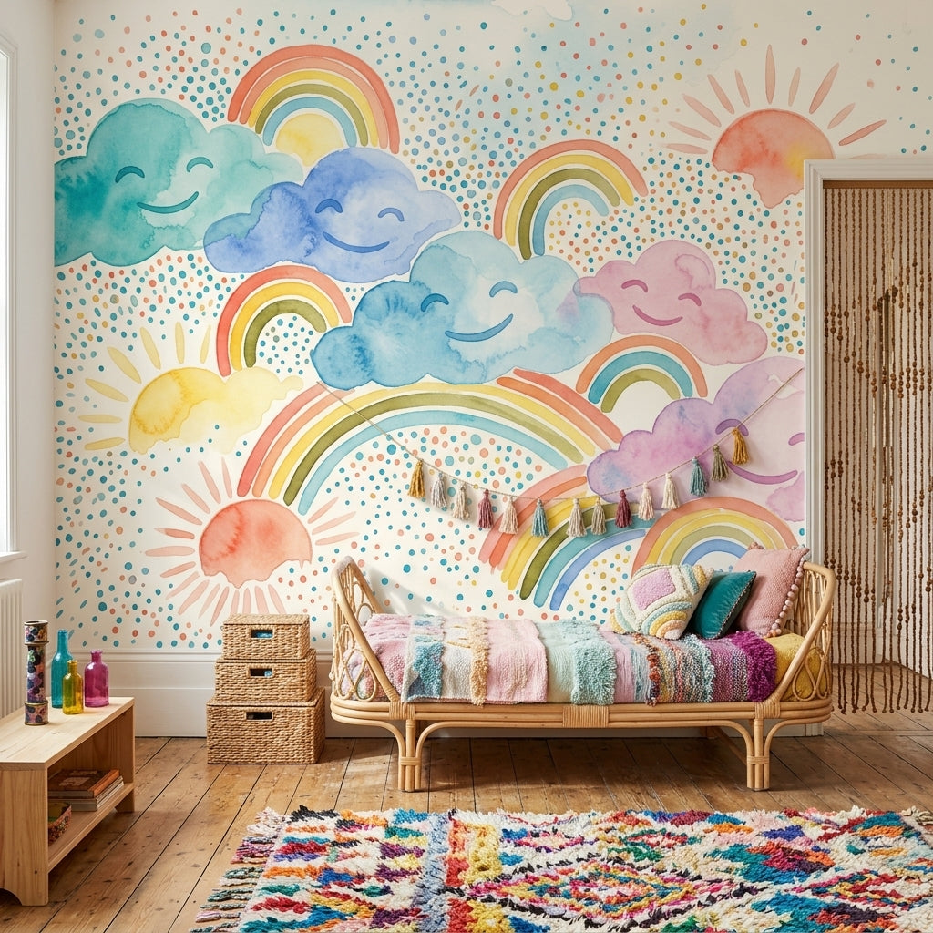 White Background Wallpaper Nursery Kids Wall Mural
