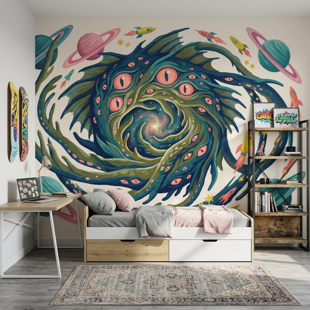 Galaxy Vortex Wallpaper Space Surreal Removable Wall Decor