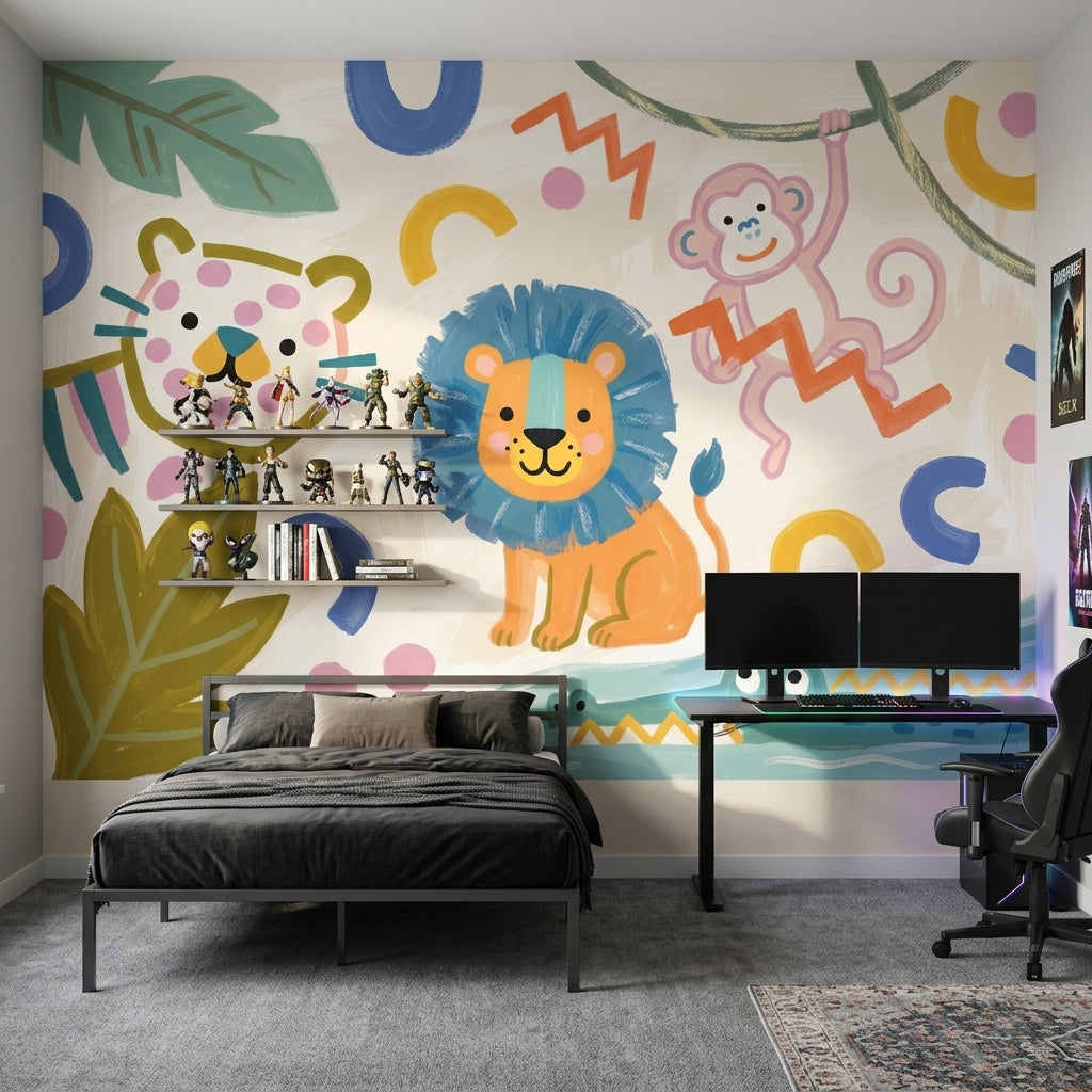 Jungle Animals Wallpaper Bright Kids Wall Mural