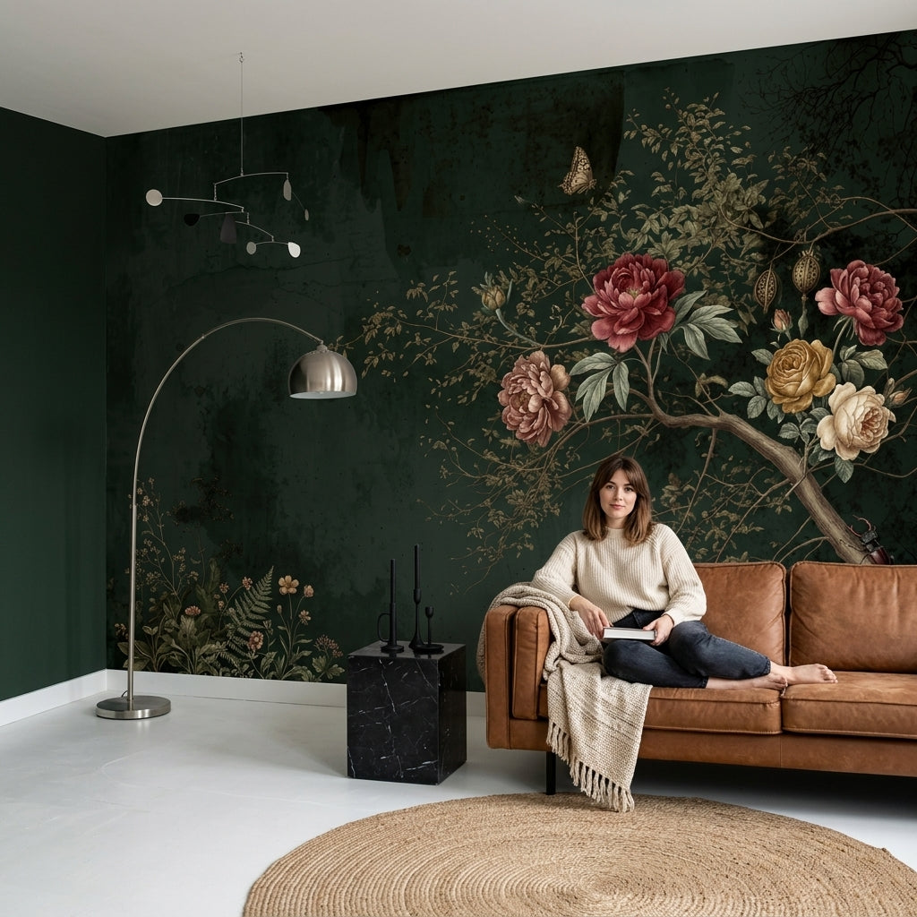 Dark Wallpaper Moody Botanical Removable Wall Decor