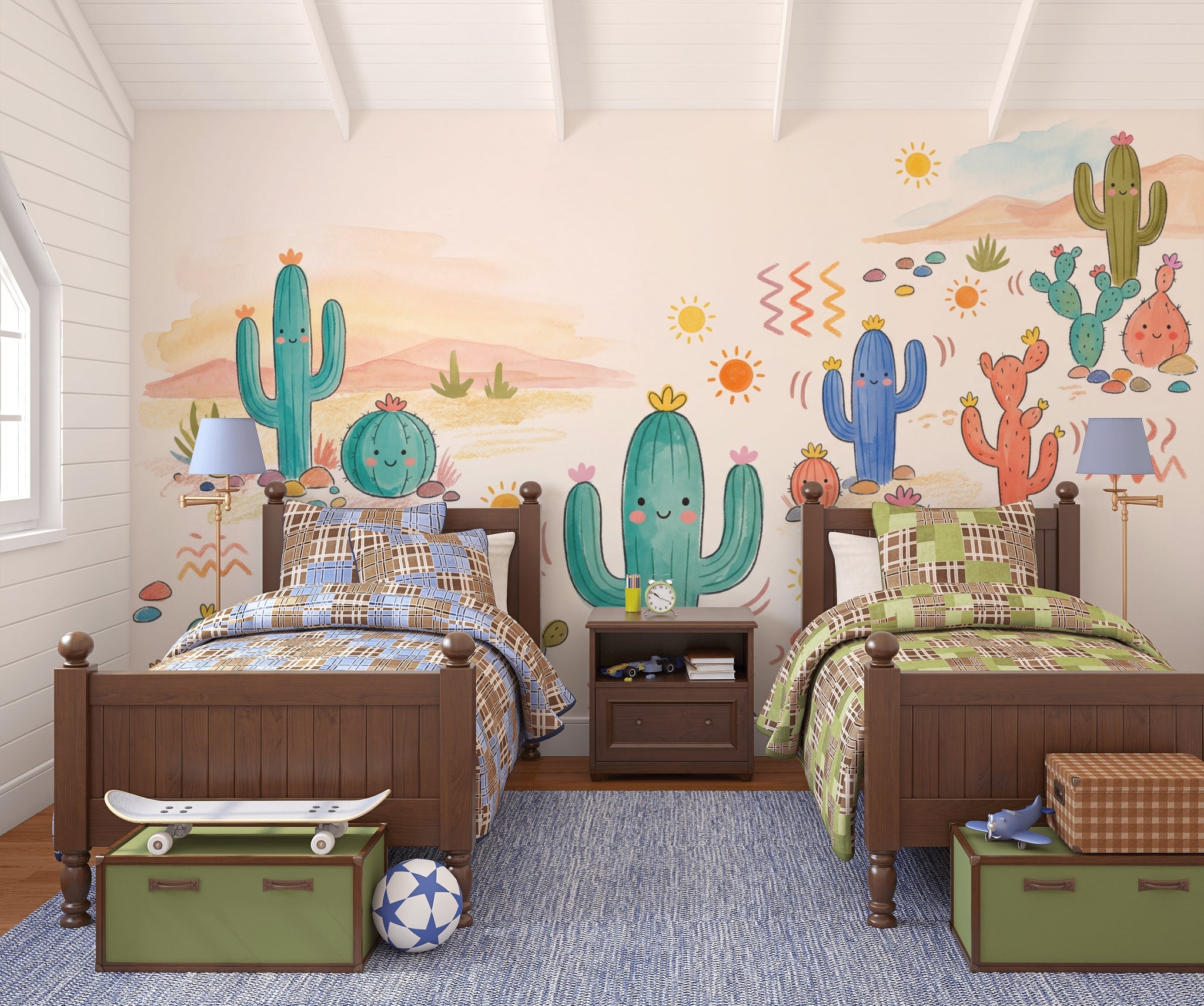 Desert Wallpaper Cactus Southwestern Removable Wall Decor