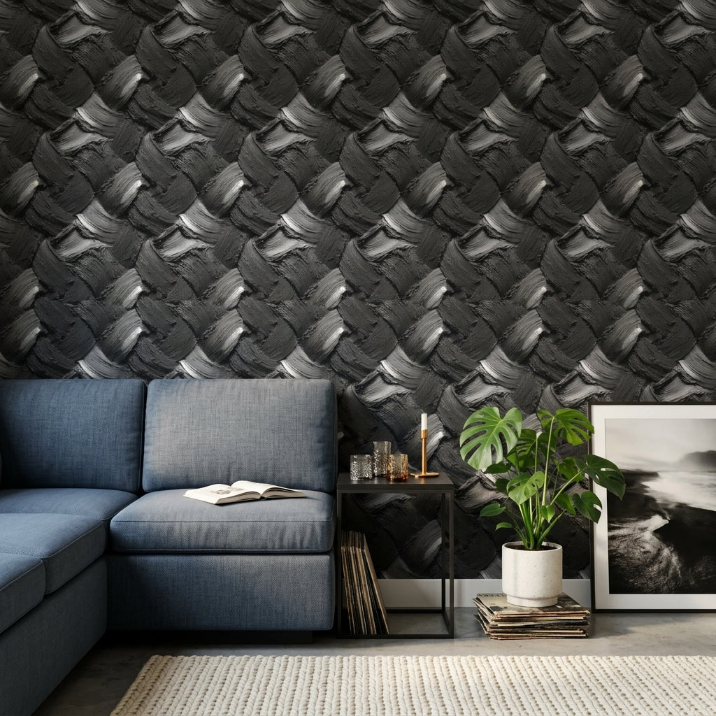 Textured Paint Wallpaper Impasto Removable Palette Knife Strokes Wall Decor