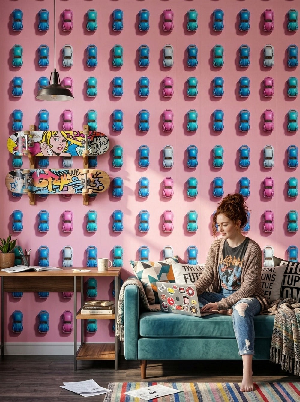 Mid Century Modern Wallpaper Retro Pop Art Decorative Mural