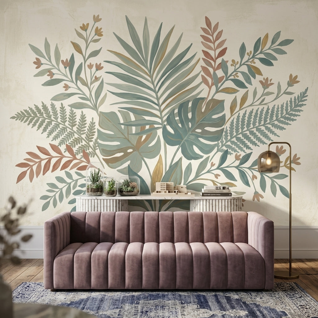 Tropical Leaves Wallpaper Botanical Foliage Wall Mural