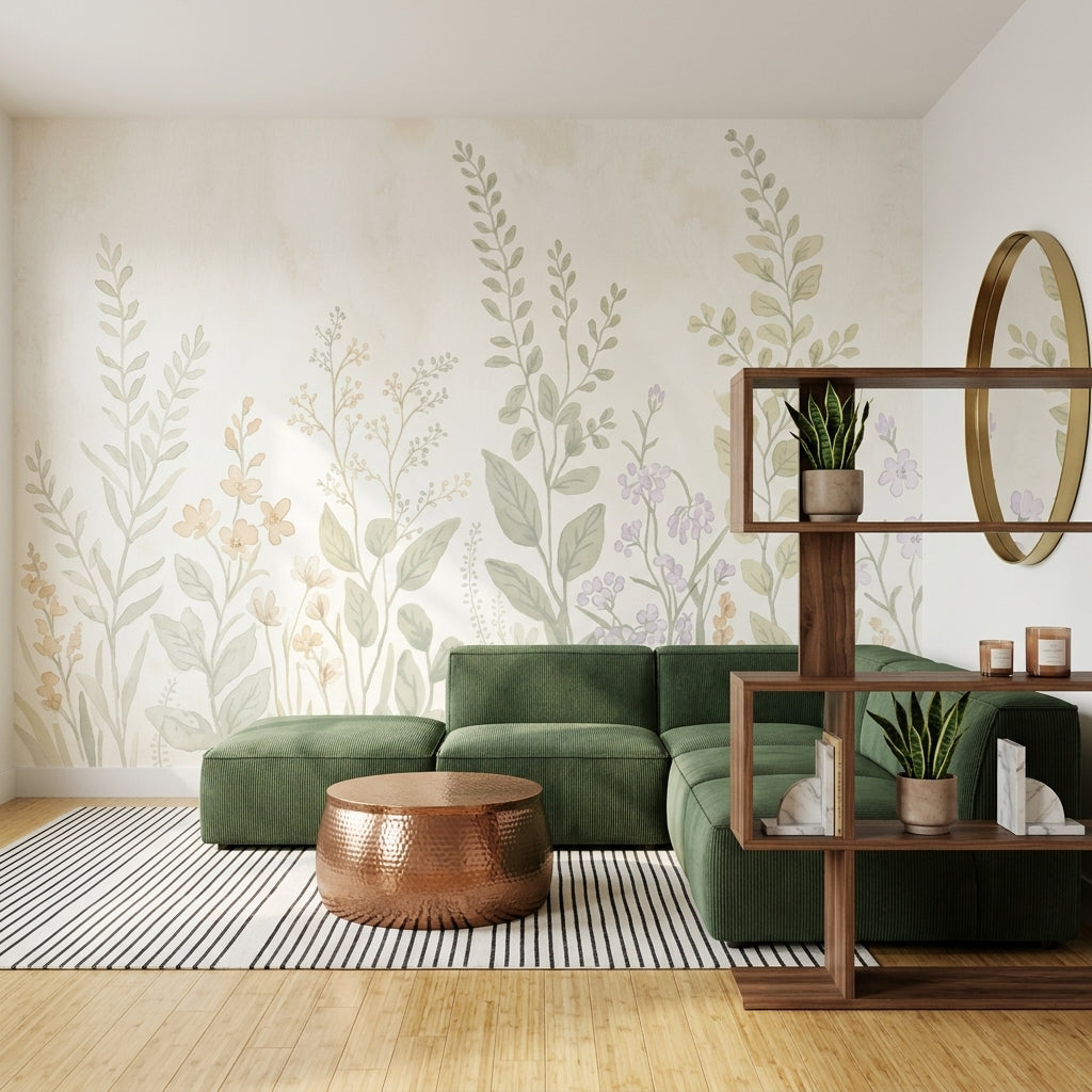 White Background Wallpaper Minimal Watercolor Removable Wall Decor