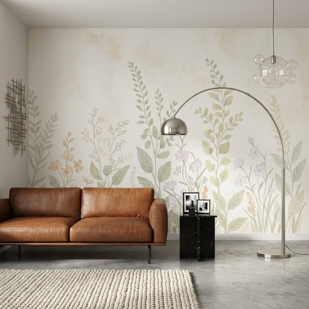 White Background Wallpaper Minimal Watercolor Removable Wall Decor