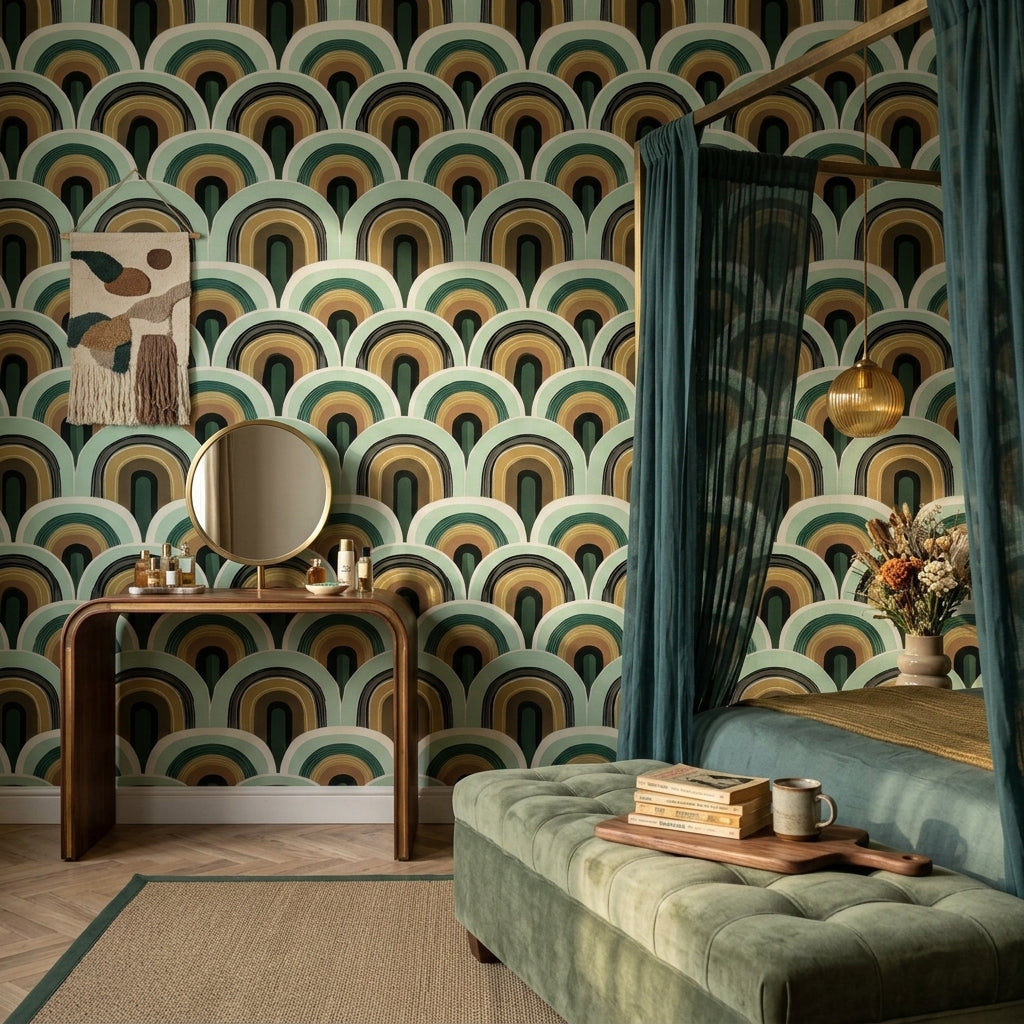 Mid Century Modern Wallpaper Retro Modern Decorative Mural
