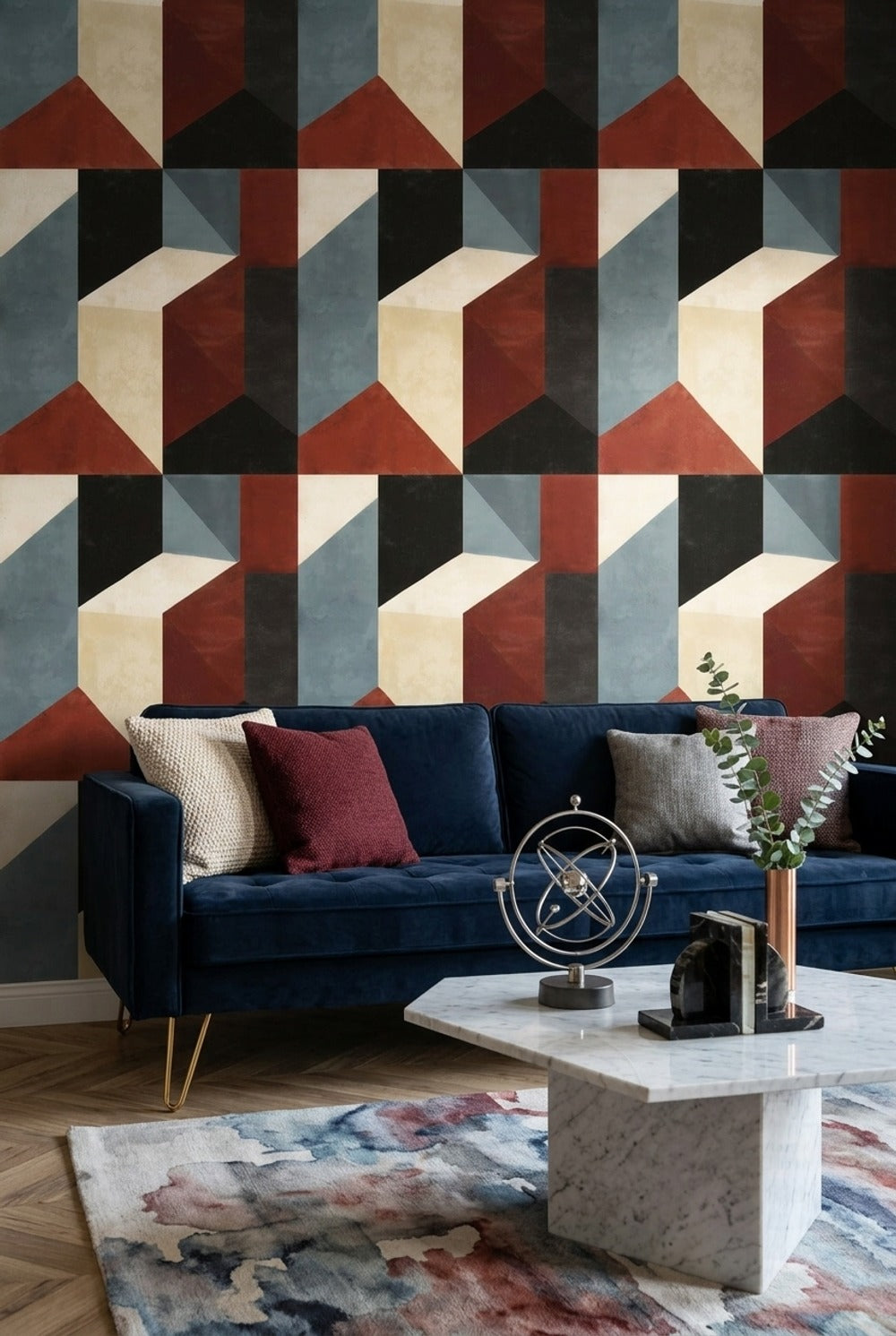 Mid-Century Modern Wallpaper Walls Removable Cocomurals Wall Decor