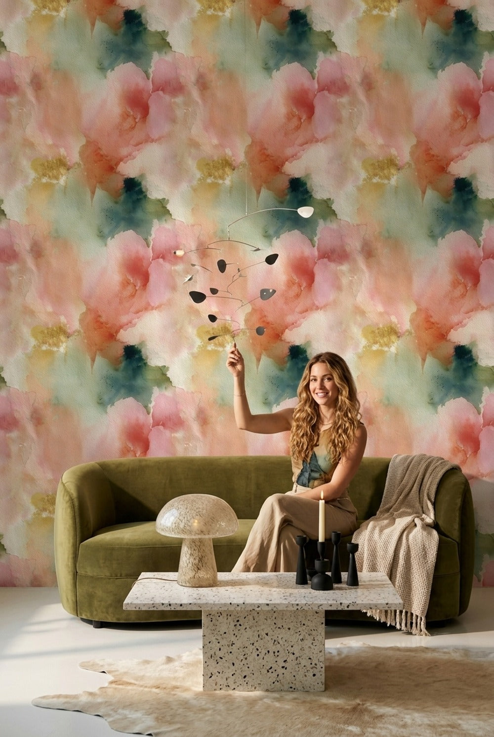Paper Texture Wallpaper Watercolor Wash Abstract Decorative Mural