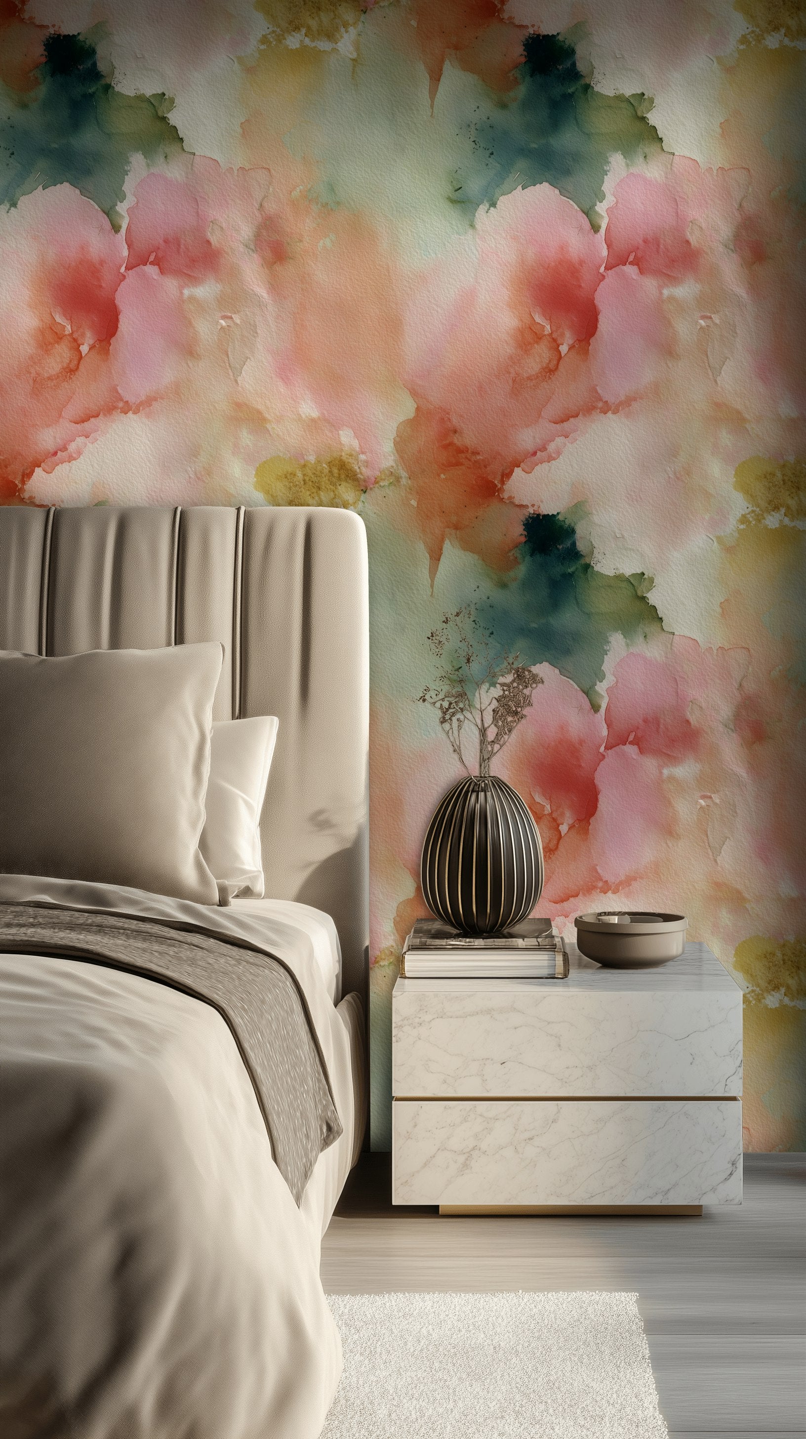 Paper Texture Wallpaper Watercolor Wash Abstract Decorative Mural