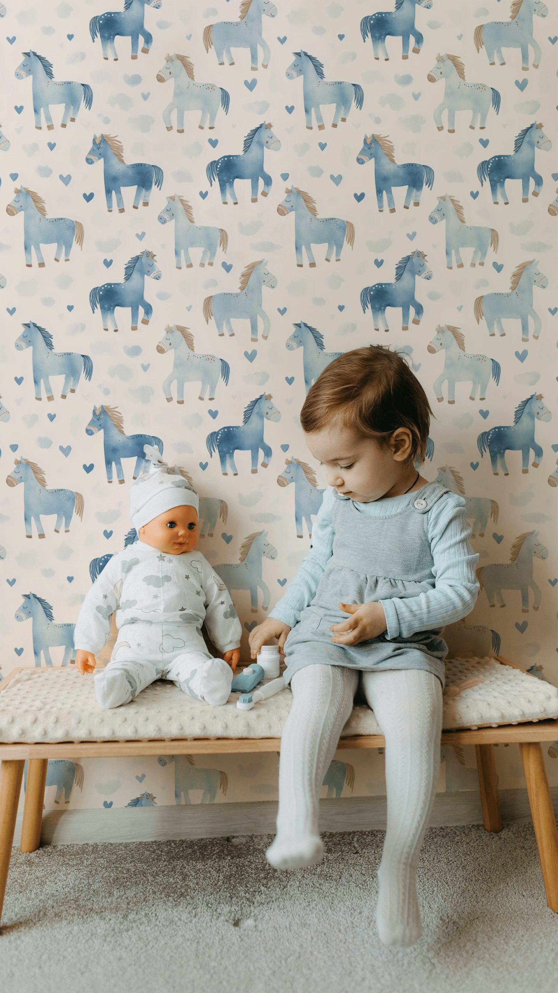 White Background Wallpaper Nursery Kids Removable Wall Decor