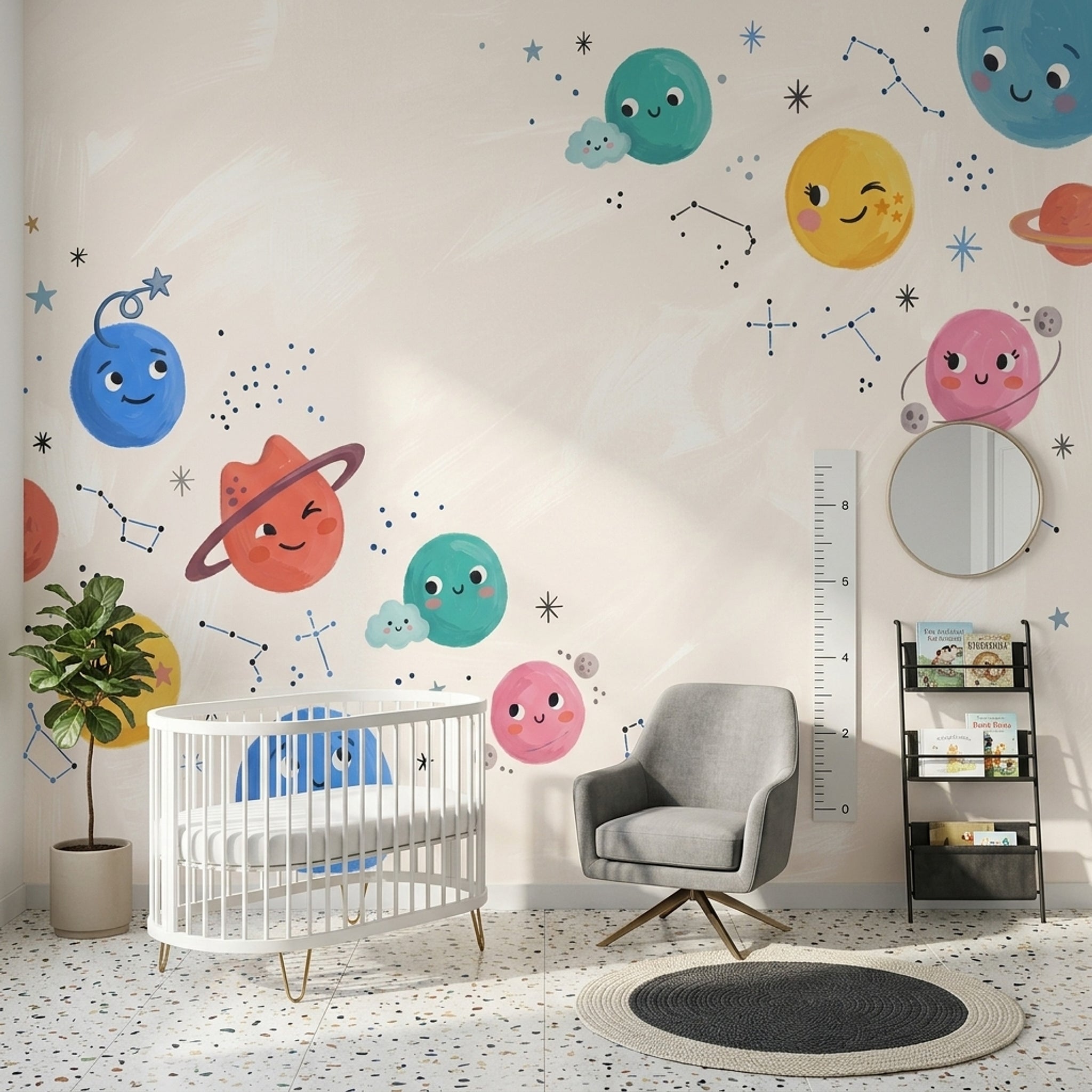 Space Wallpaper Planets Constellations Removable Wall Decor