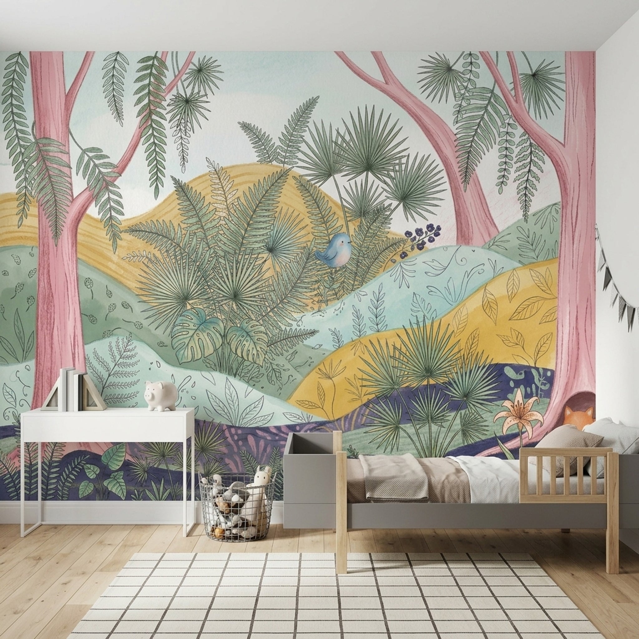 Whimsical Forest Wallpaper Enchanted Woodland Storybook Wall Mural
