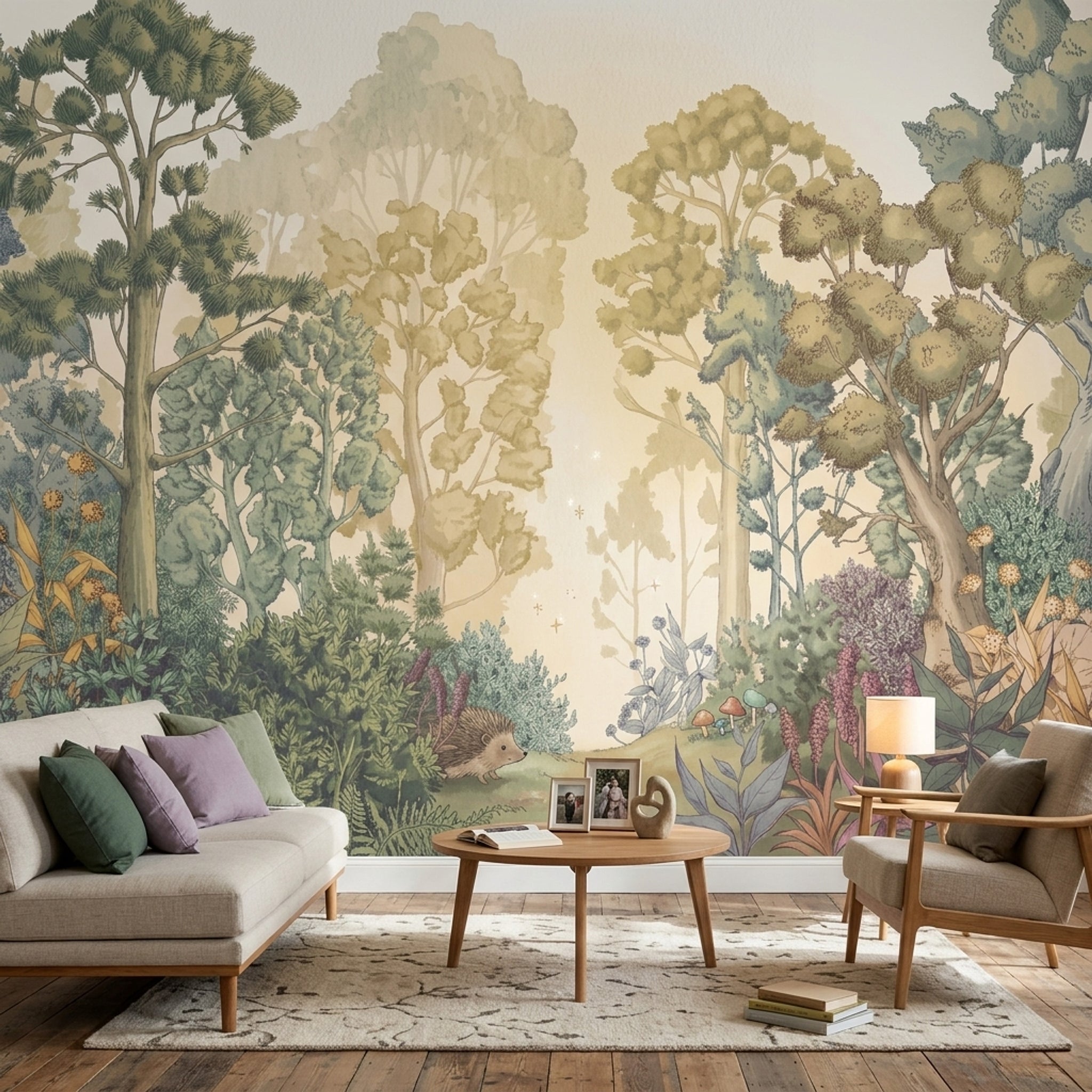 Misty Forest Wallpaper Woodland Botanical Removable Wall Decor