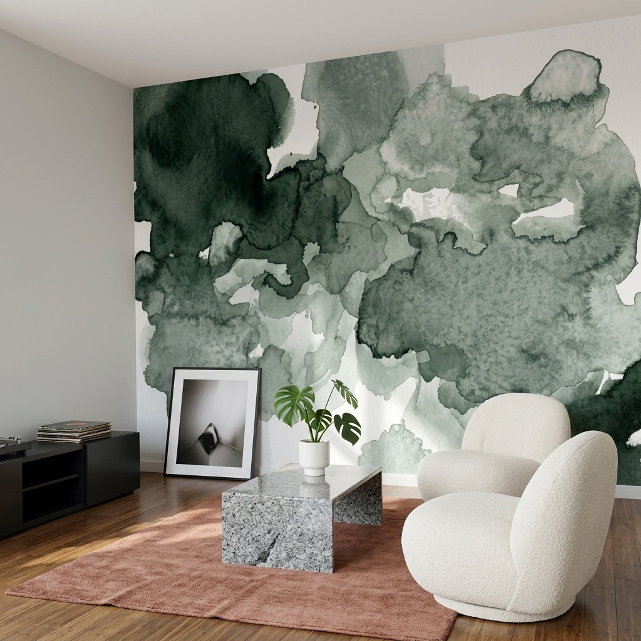 Paper Texture Wallpaper Ink Wash Watercolor Removable Wall Decor