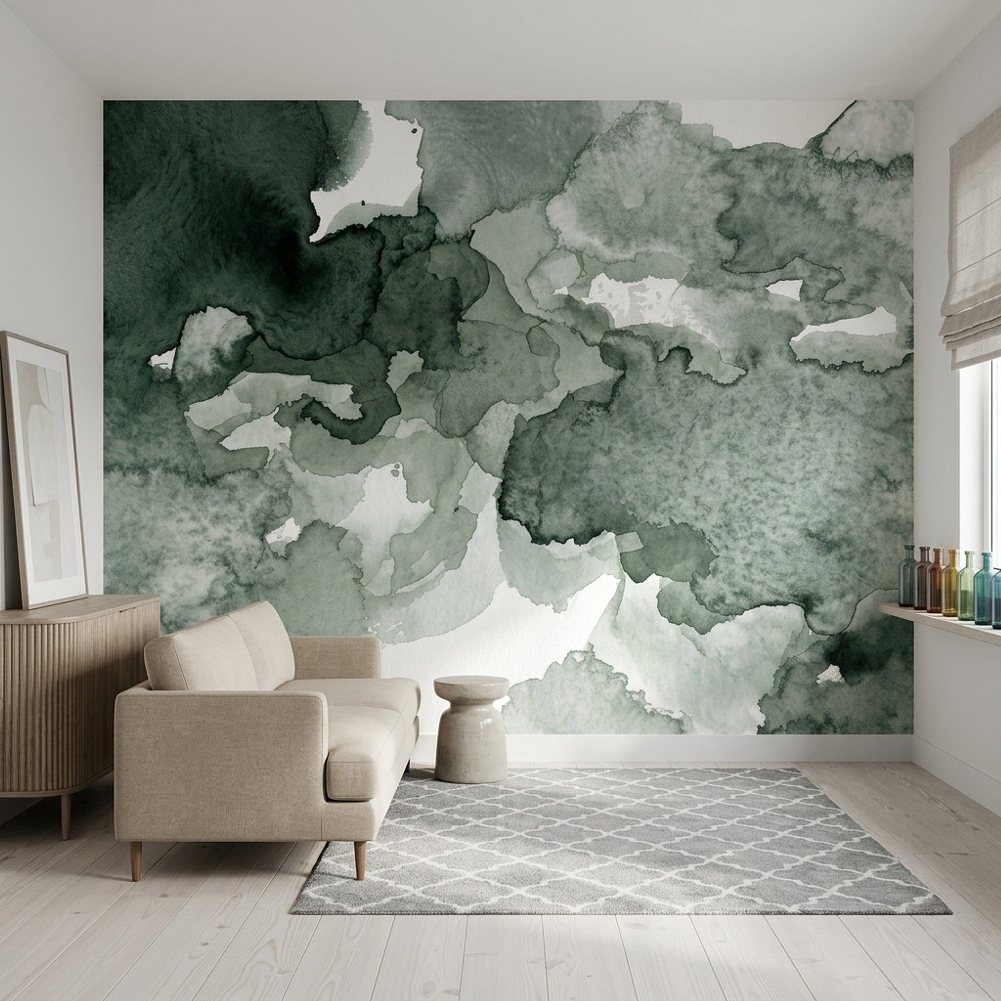 Paper Texture Wallpaper Ink Wash Watercolor Removable Wall Decor