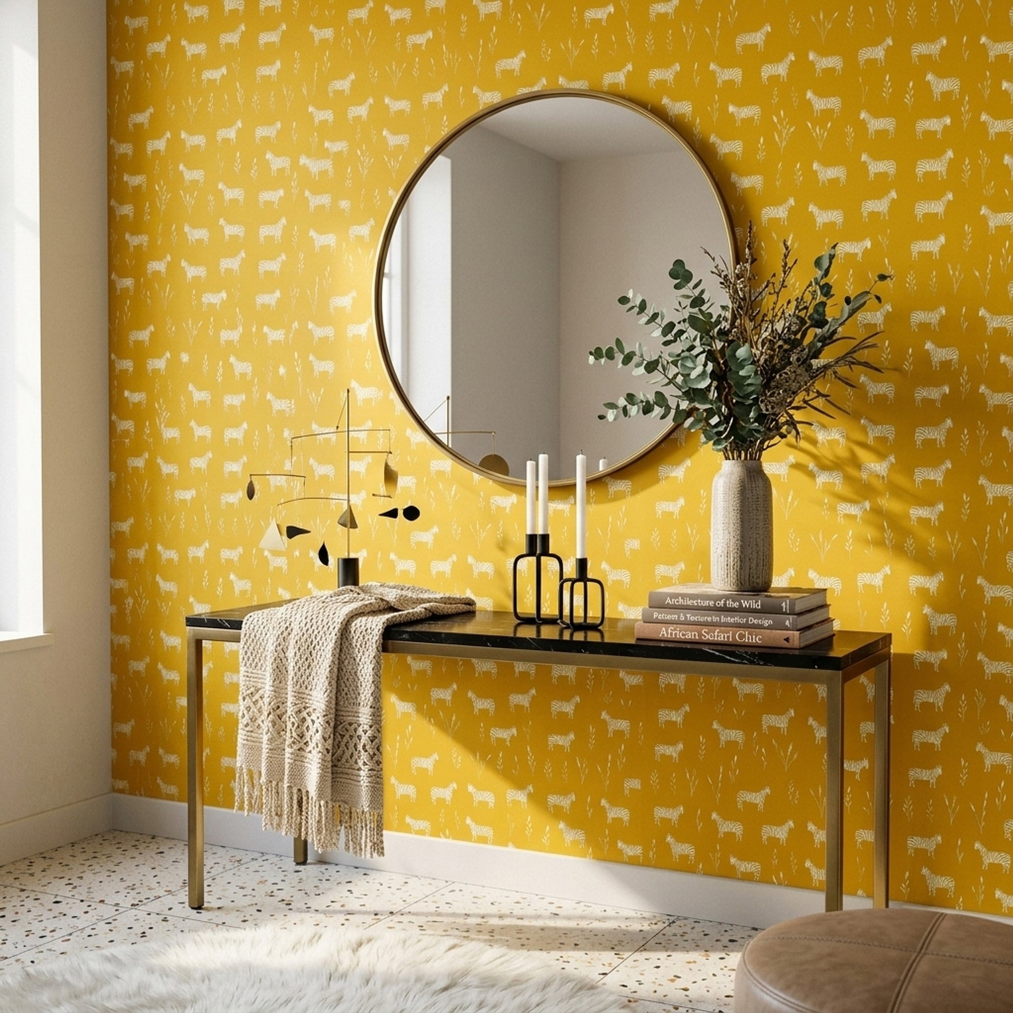 Zebra Wallpaper Safari Animal Print Decorative Mural