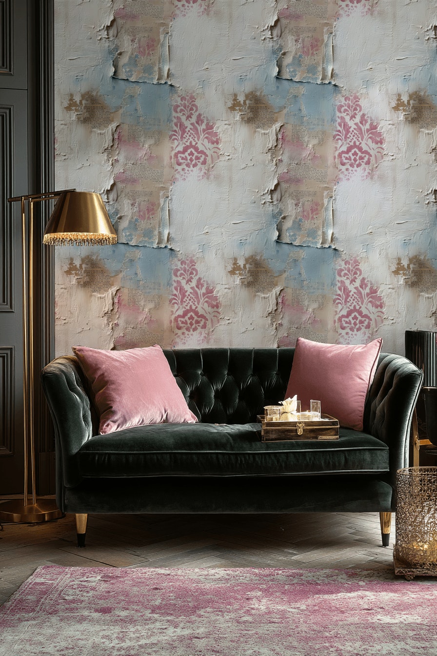 Abstract Texture Wallpaper Distressed Plaster Shabby Chic Removable Wall Decor