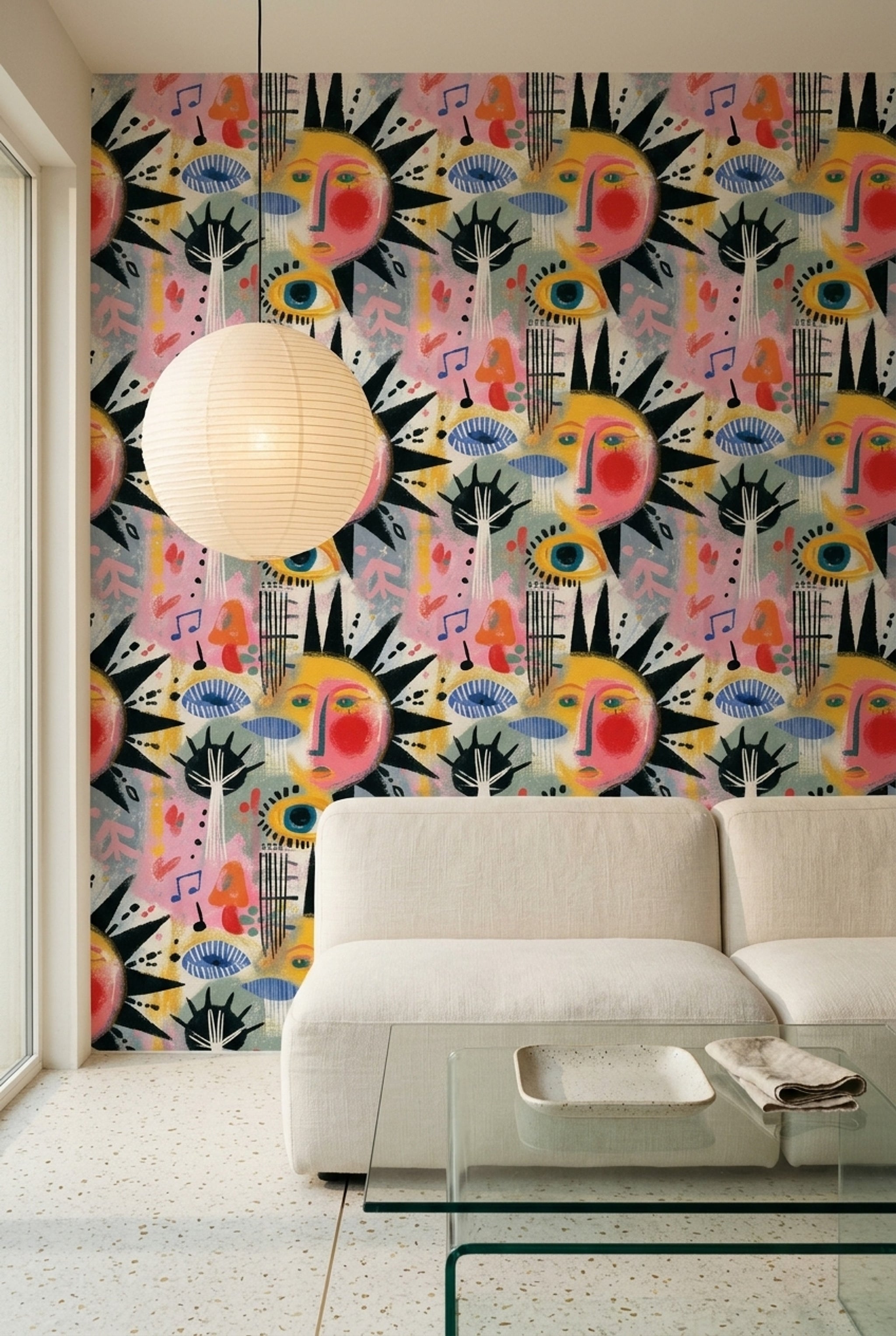 Abstract Wallpaper Bright Modern Removable Wall Decor