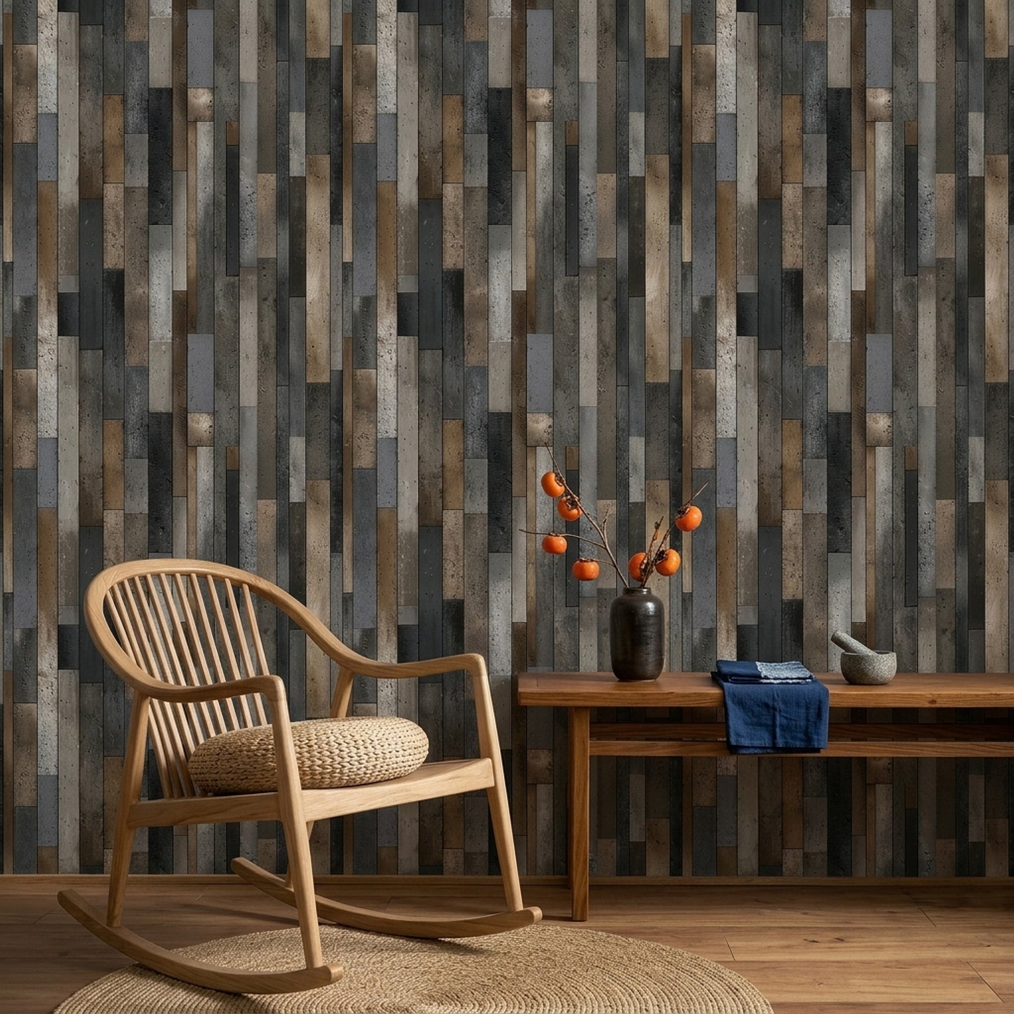 Industrial Wallpaper Concrete Charcoal Gray Removable Wall Decor