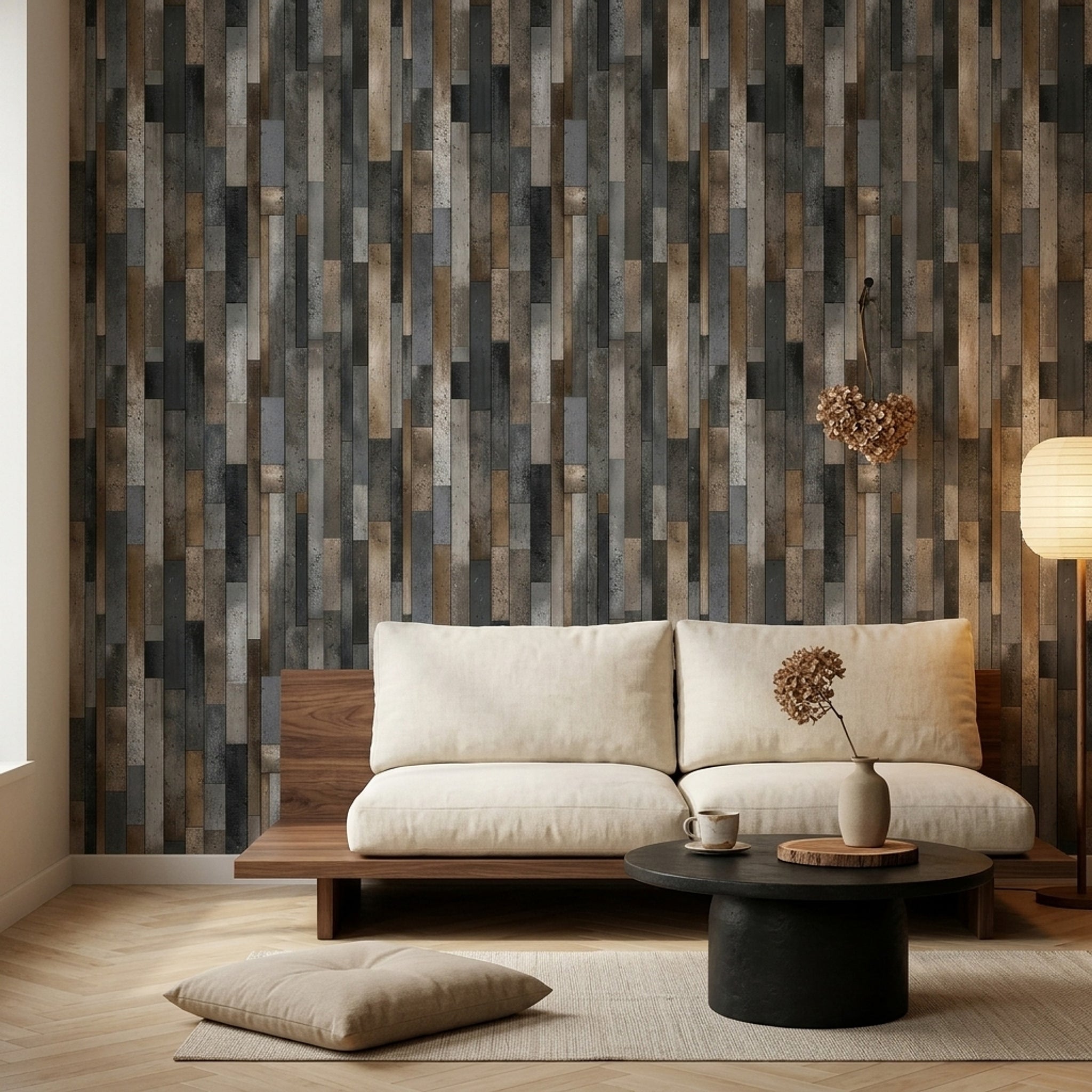 Industrial Wallpaper Concrete Charcoal Gray Removable Wall Decor