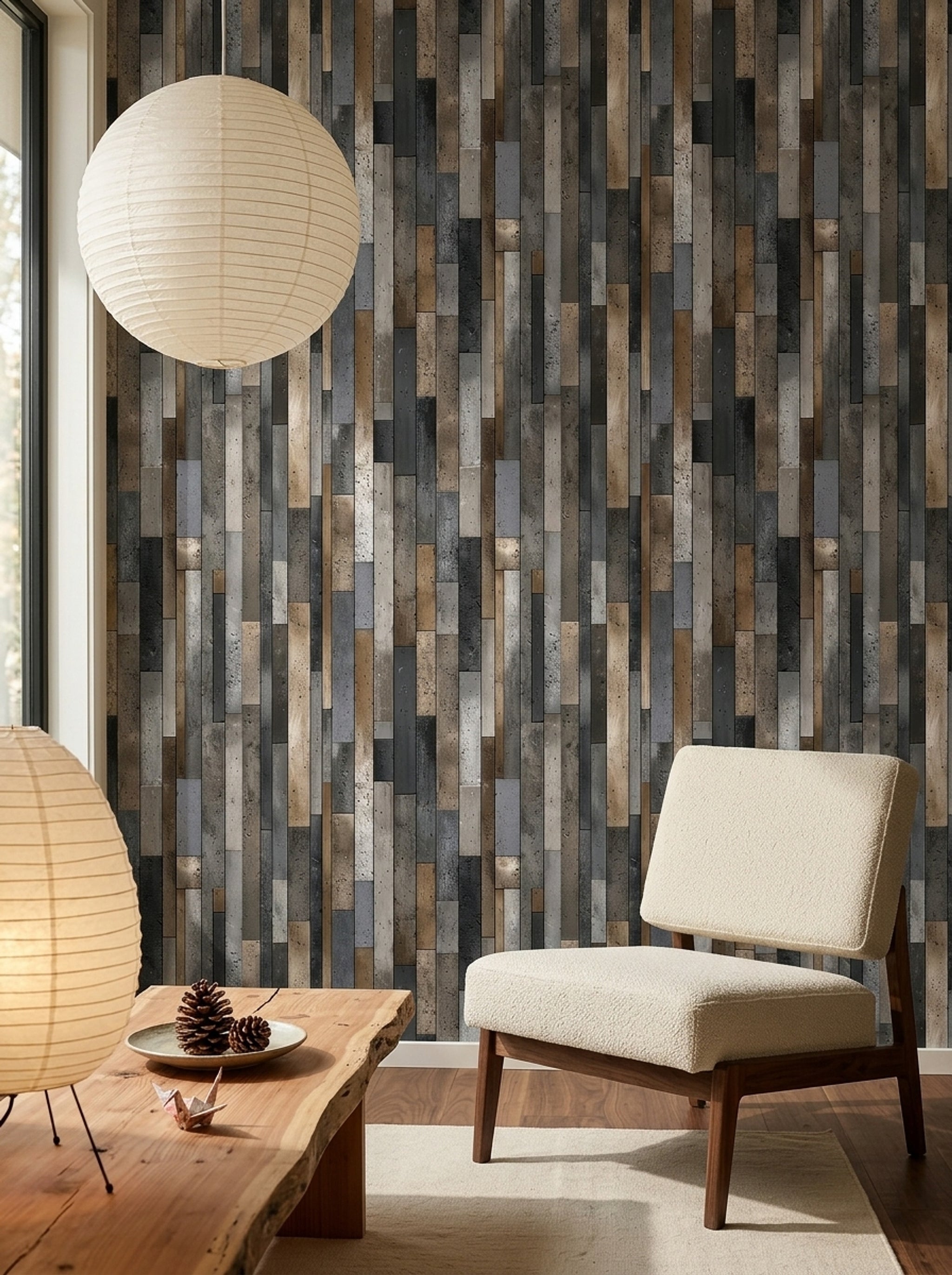 Industrial Wallpaper Concrete Charcoal Gray Removable Wall Decor