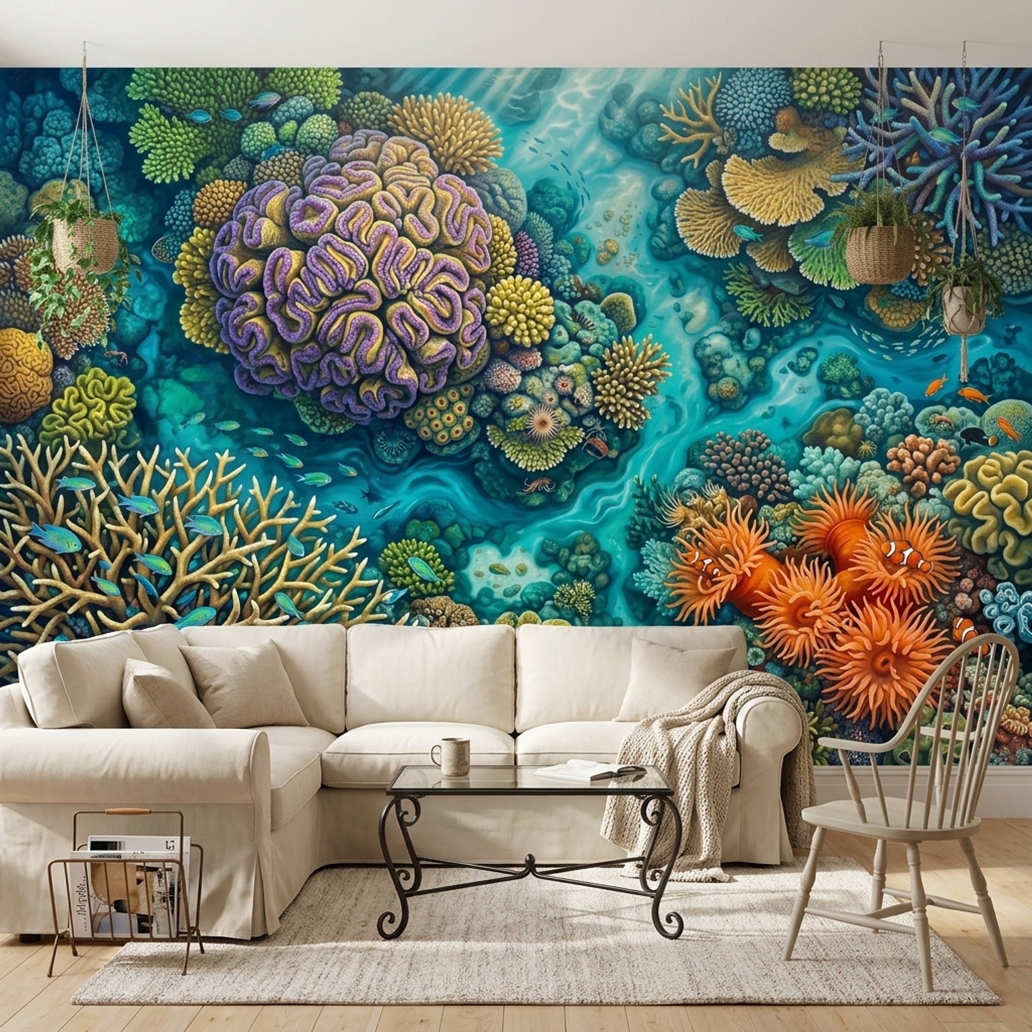 Coral Reef Wallpaper Underwater Removable Tropical Ocean Wall Decor