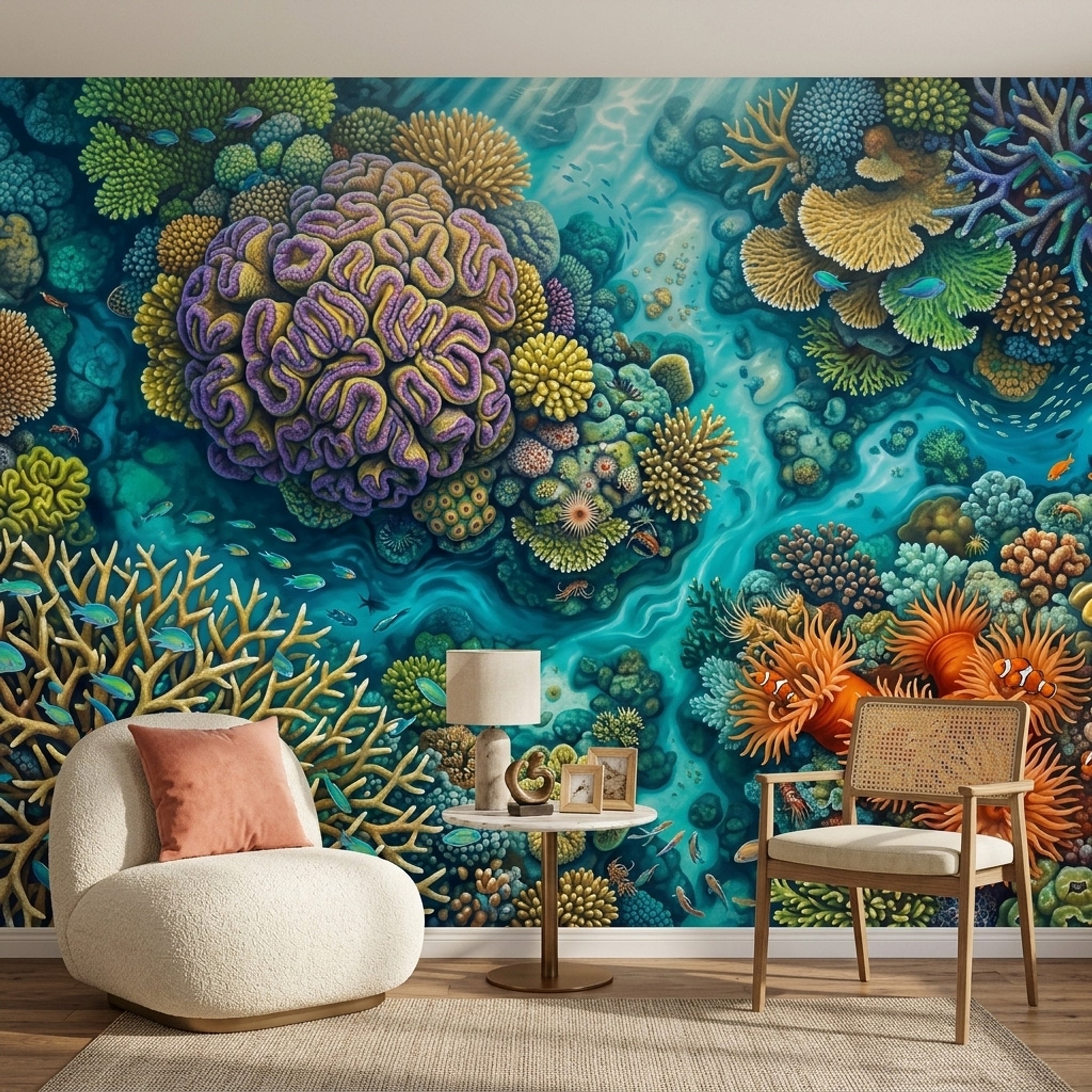 Coral Reef Wallpaper Underwater Removable Tropical Ocean Wall Decor