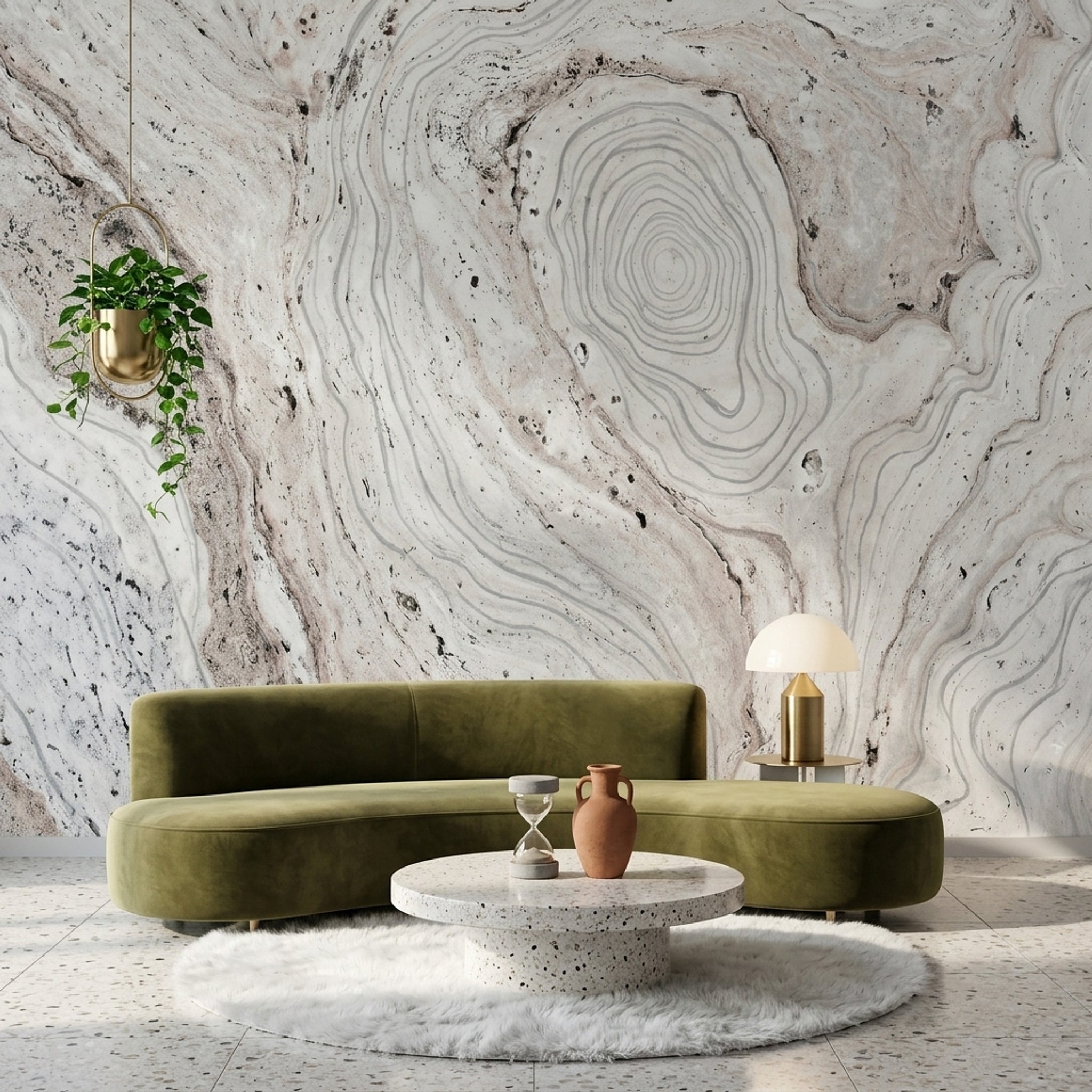 Marble Wallpaper Stone Texture Removable Topographic Lines Wall Decor