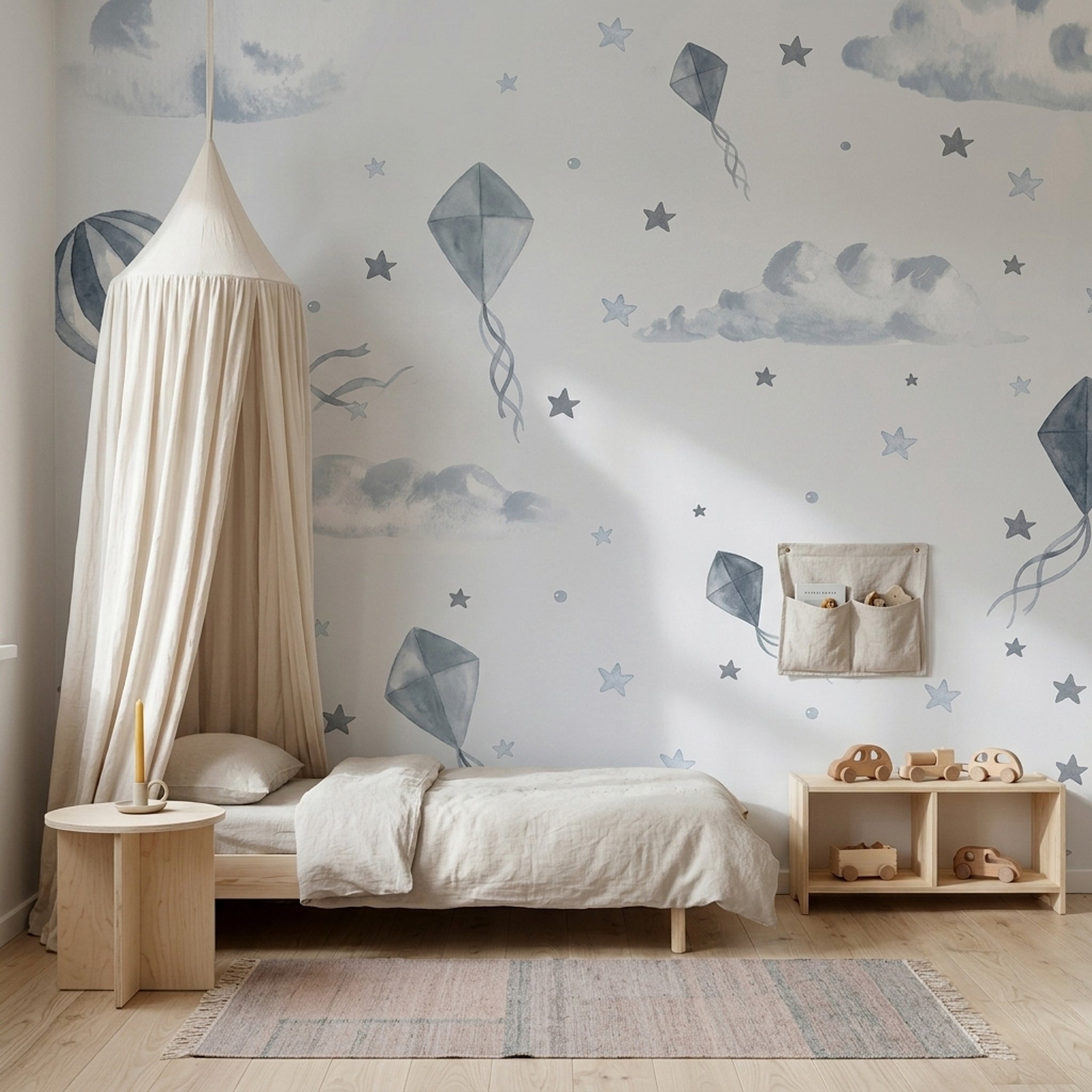 White Background Wallpaper Hot Air Balloon Removable White Background Wall Decor