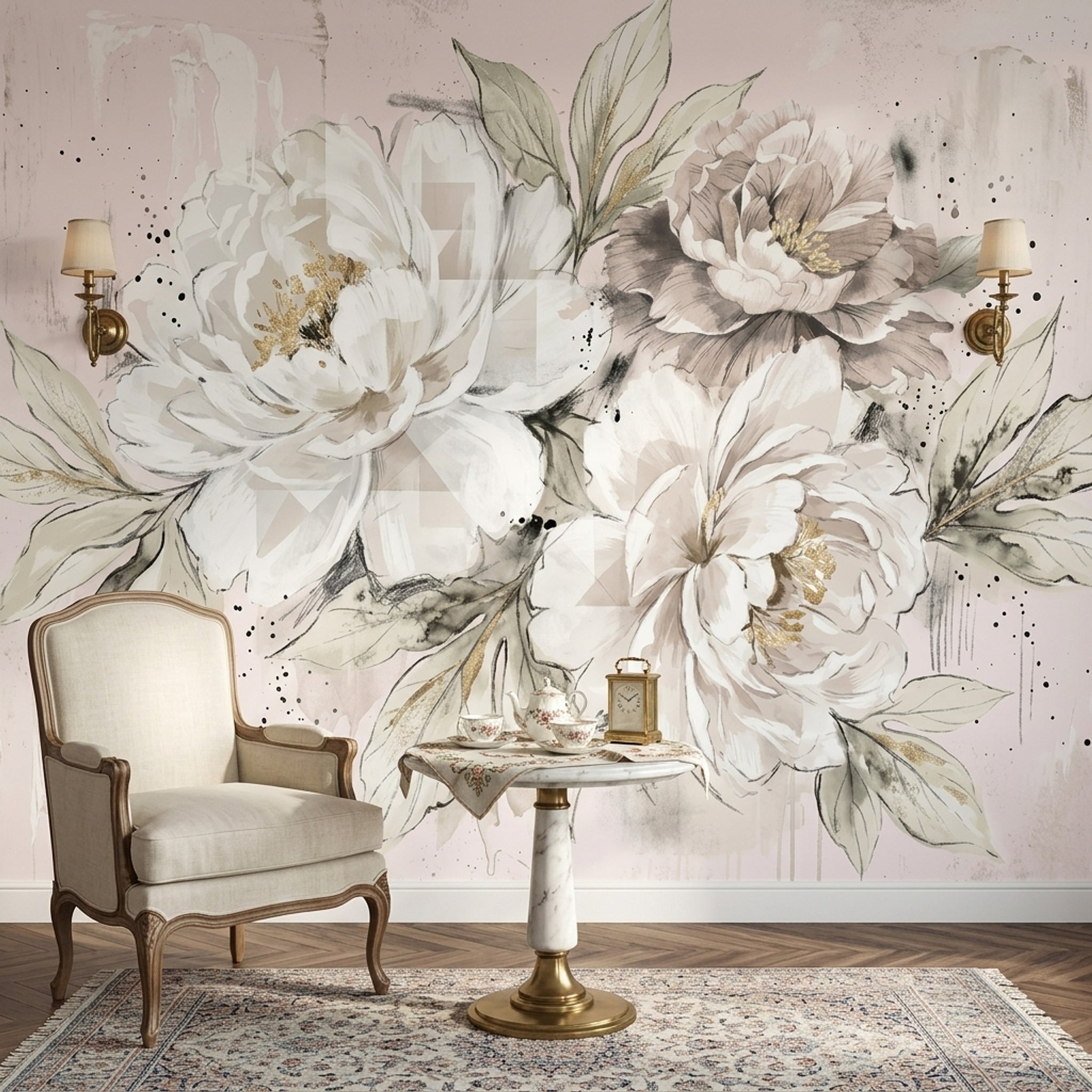Watercolor Texture Wallpaper Painted Surface Wash Effect Wall Mural