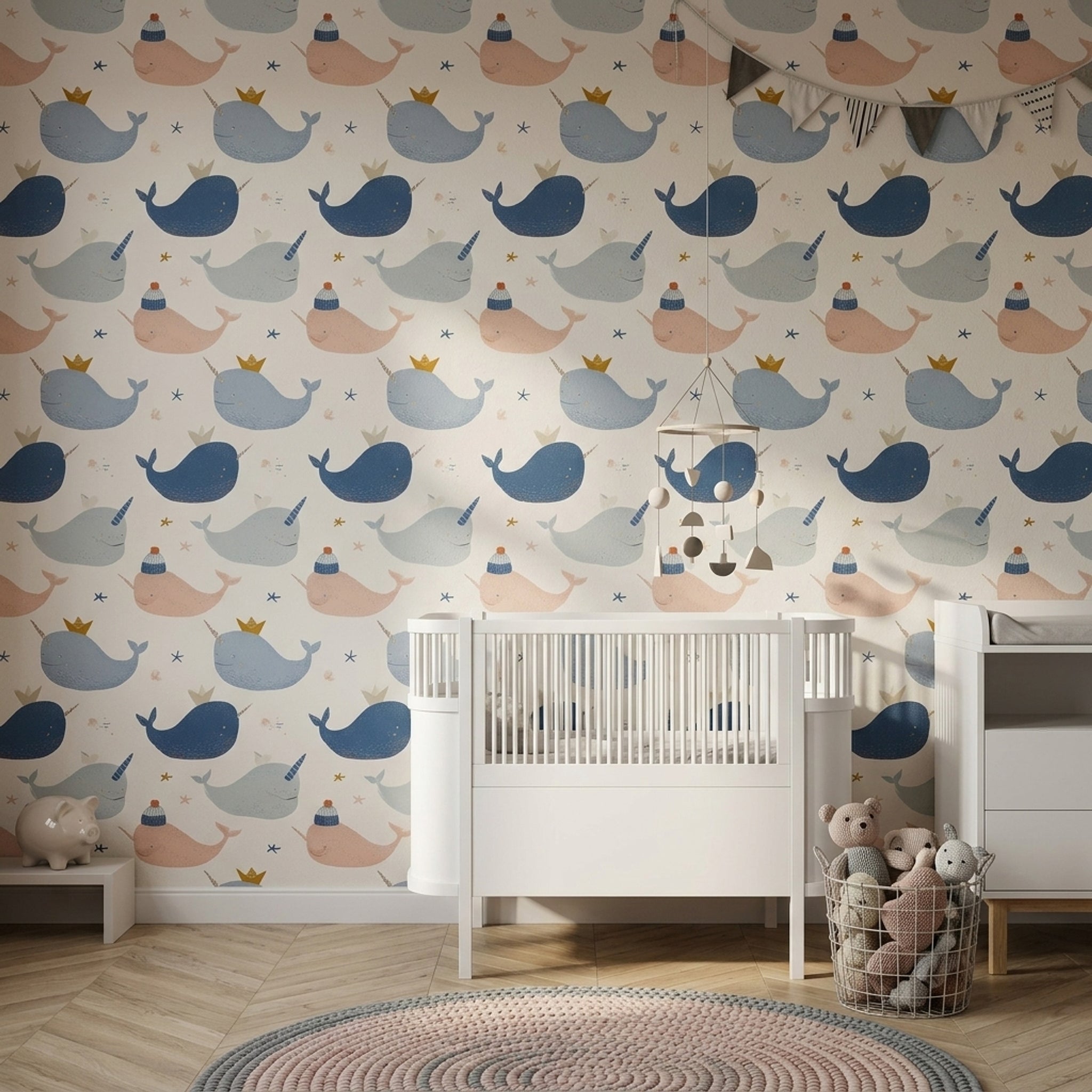 Narwhal Wallpaper Whale Underwater Removable Wall Decor