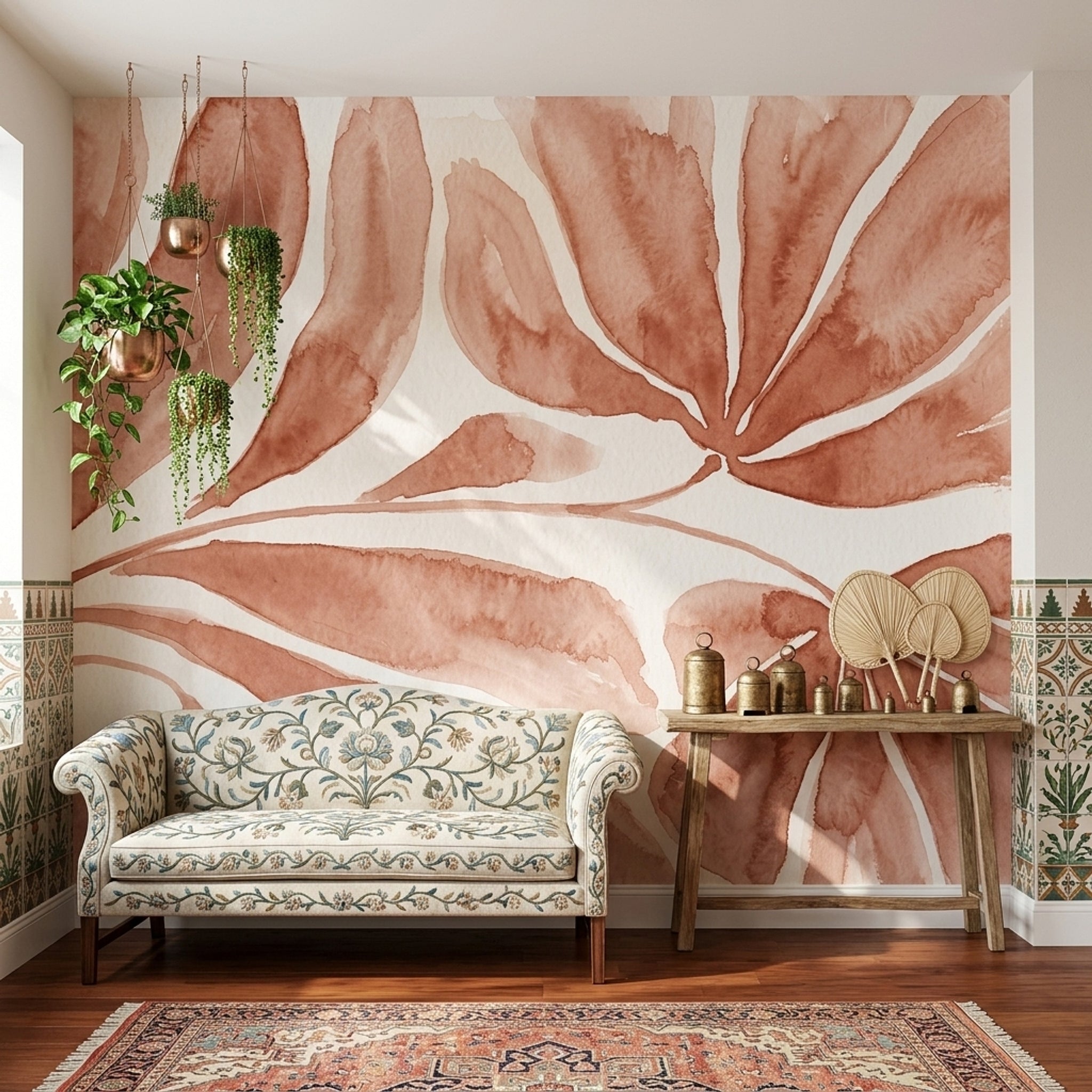 Watercolor Wallpaper Tropical Leaves Botanical Wall Mural