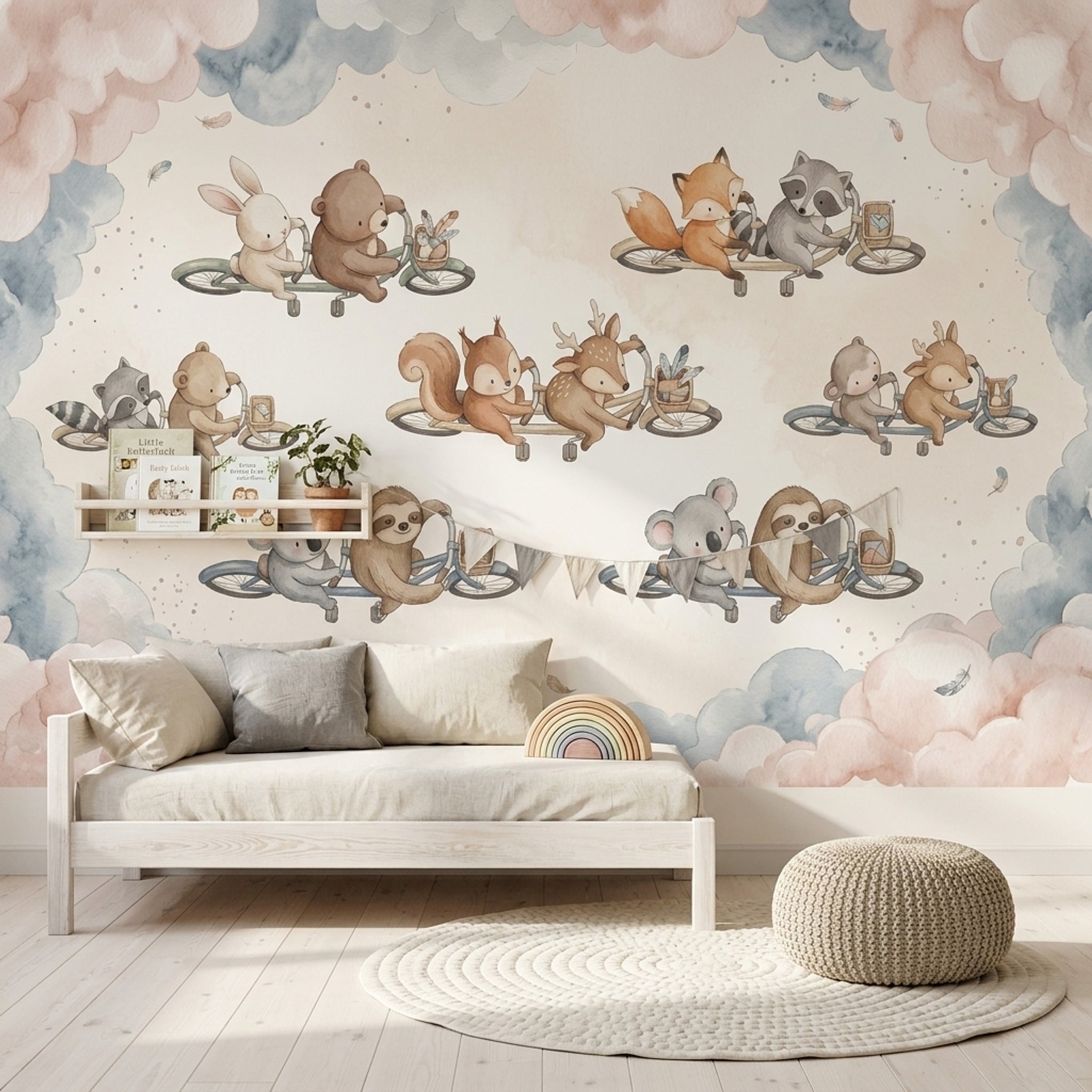 White Background Wallpaper Nursery Removable Kids Wall Decor