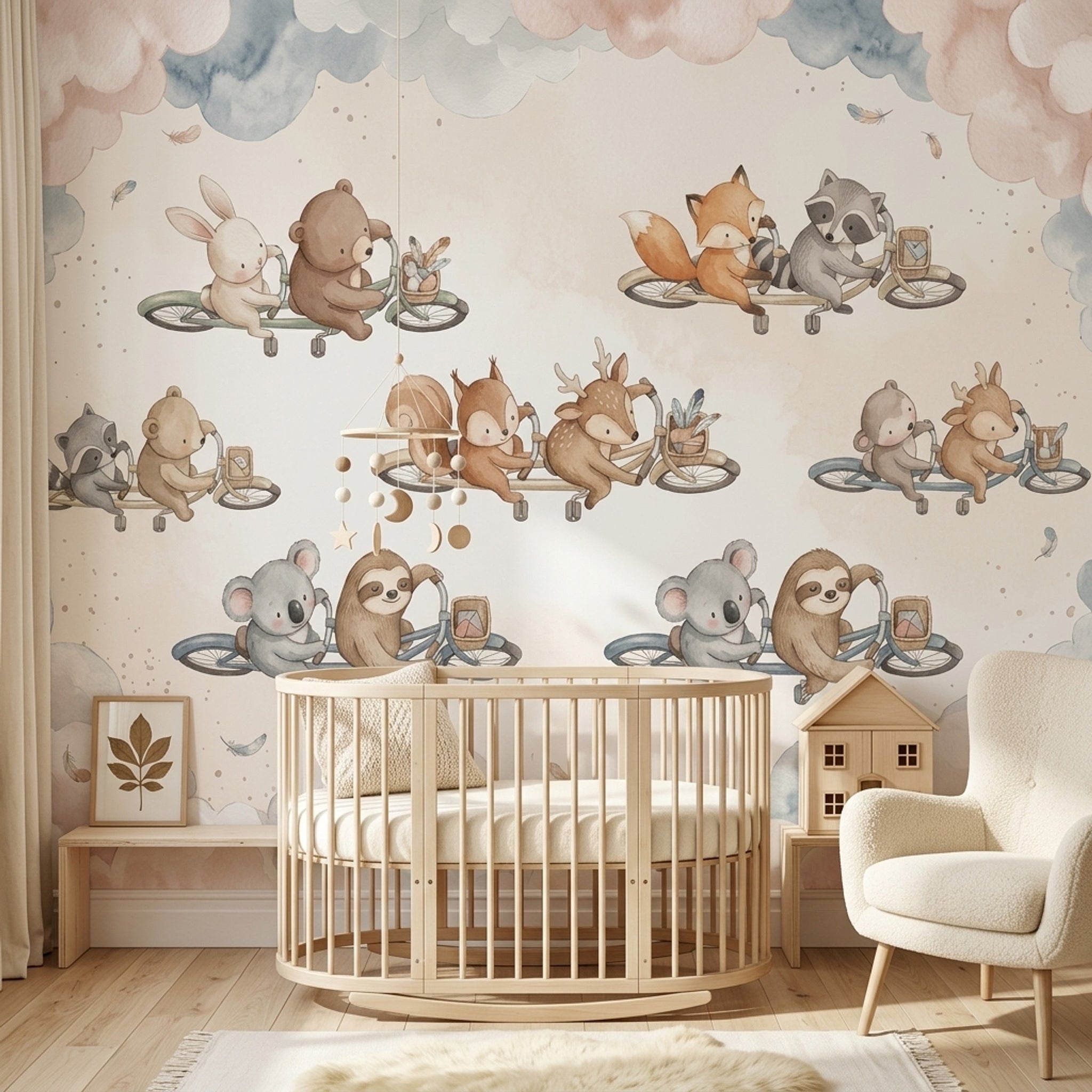 White Background Wallpaper Nursery Removable Kids Wall Decor