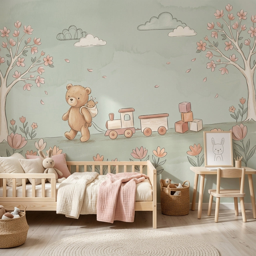 Watercolor Texture Wallpaper Pastel Nursery Wall Mural