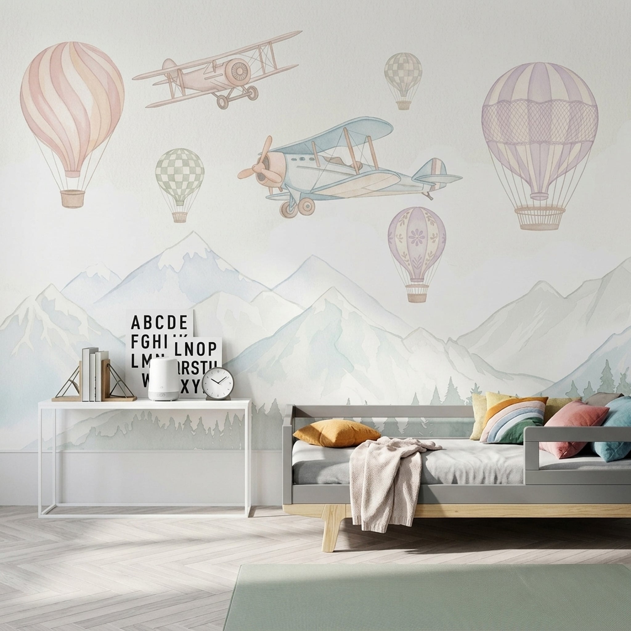 Watercolor Texture Wallpaper Muted Green Removable Wall Decor