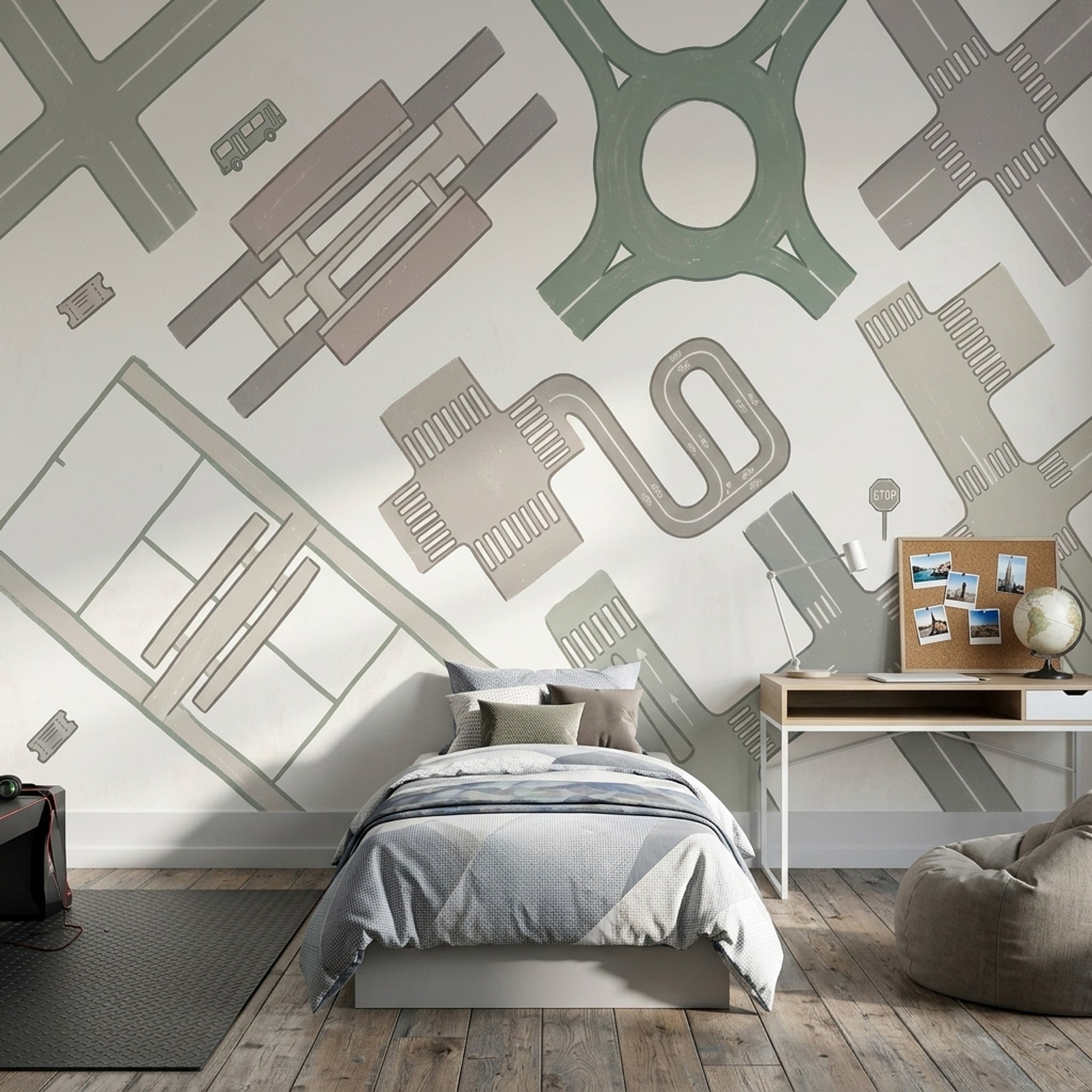 European Map Wallpaper City Streets Road Network Wall Mural