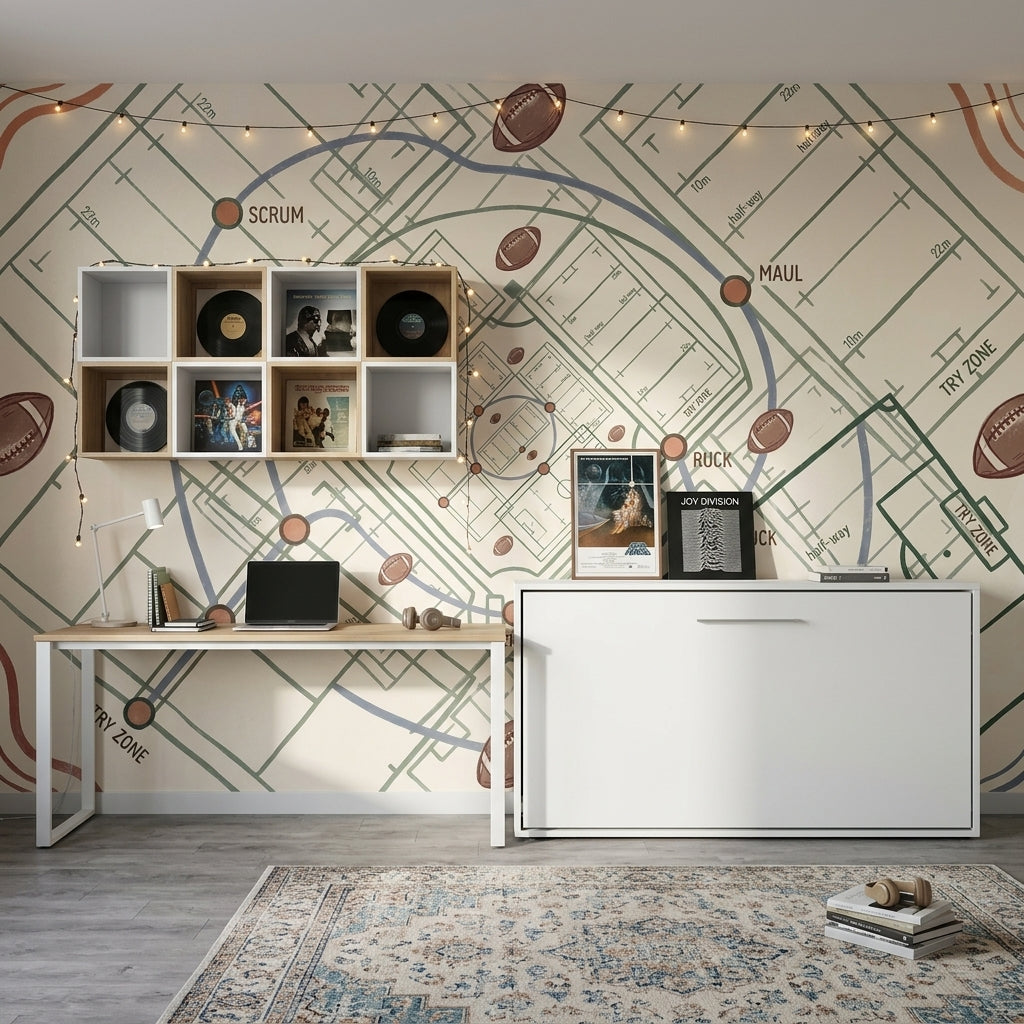 Mid Century Modern Wallpaper Retro Minimalist Wall Mural