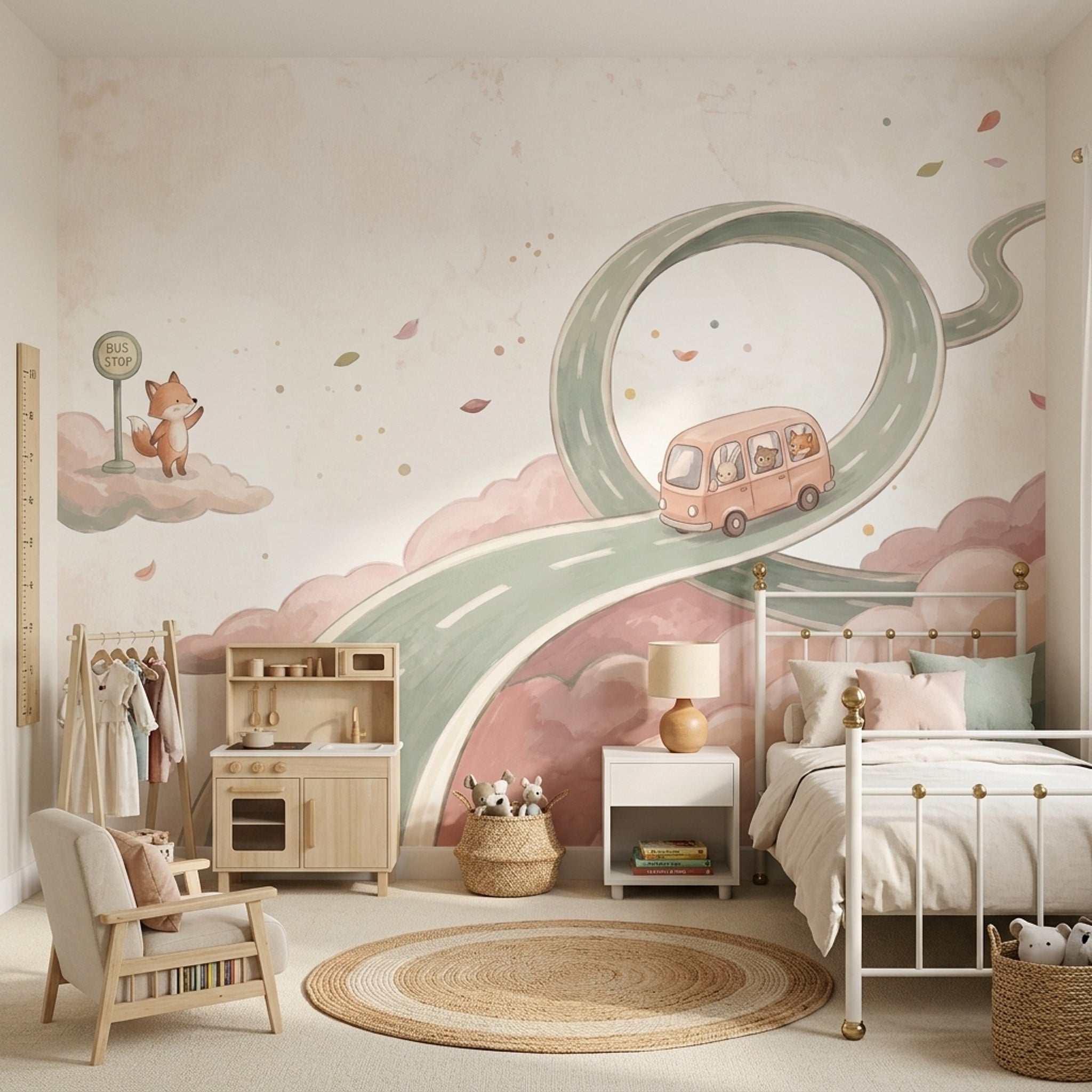 Watercolor Texture Wallpaper Pastel Nursery Removable Wall Decor