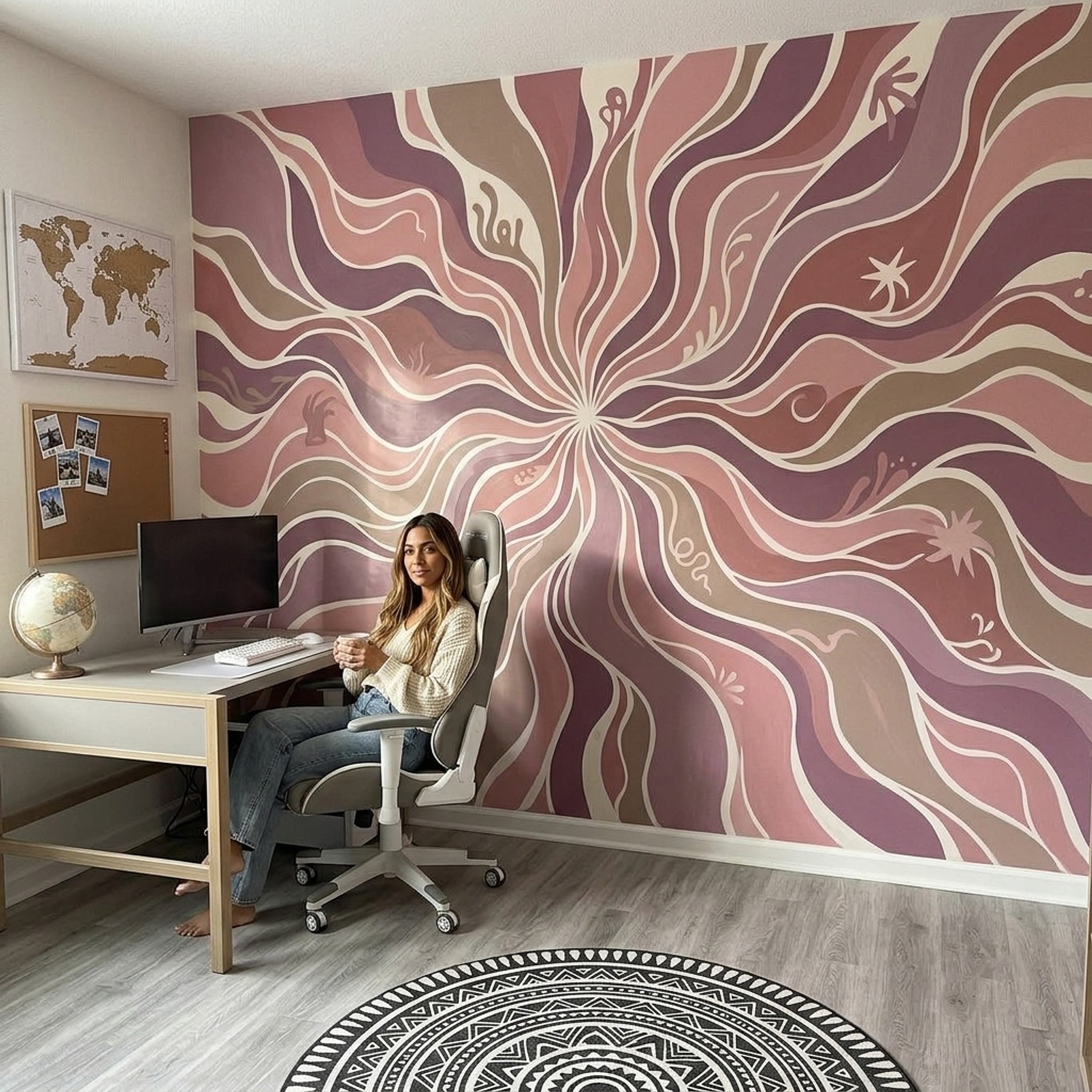 Mid Century Modern Wallpaper Retro Abstract Wall Mural