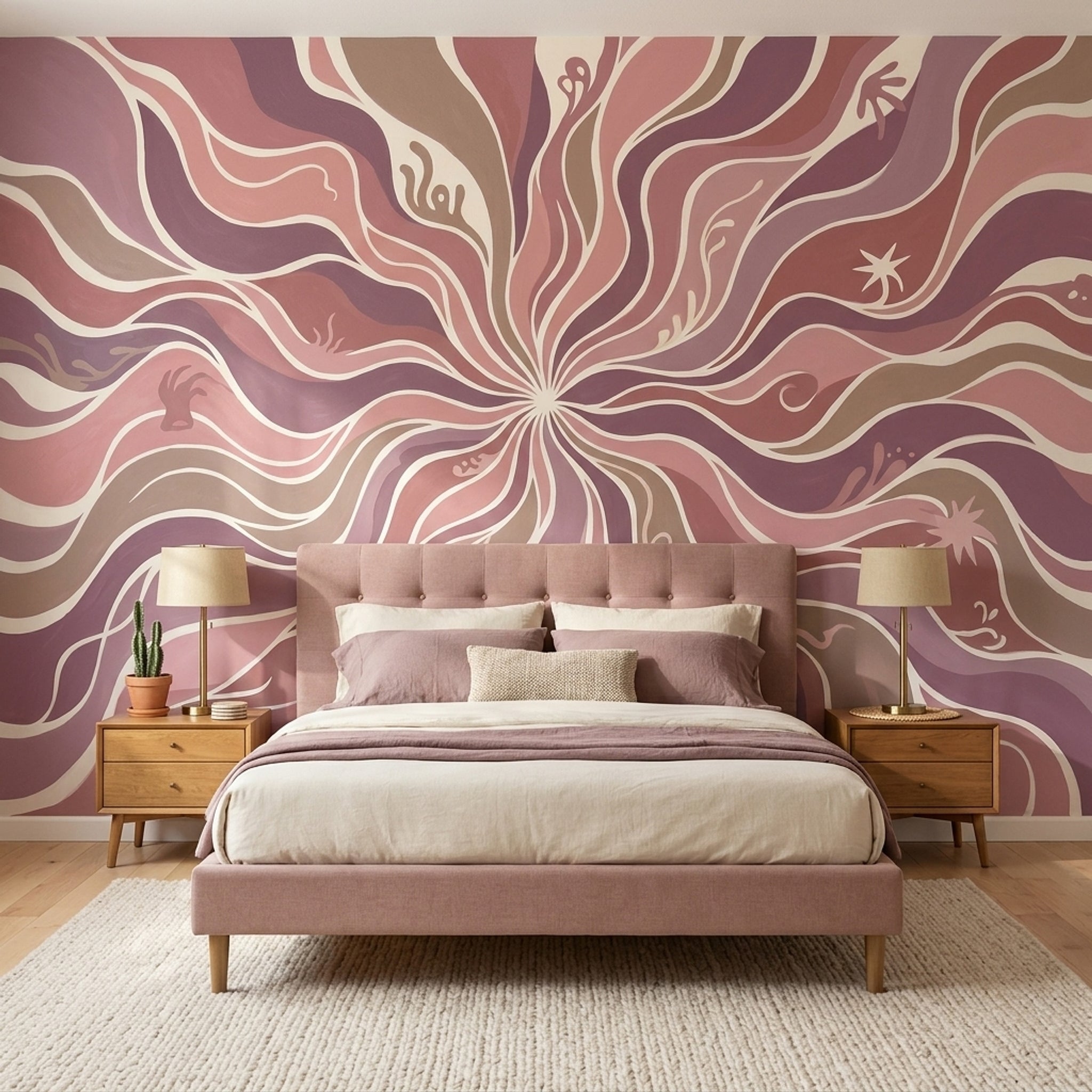 Mid Century Modern Wallpaper Retro Abstract Wall Mural